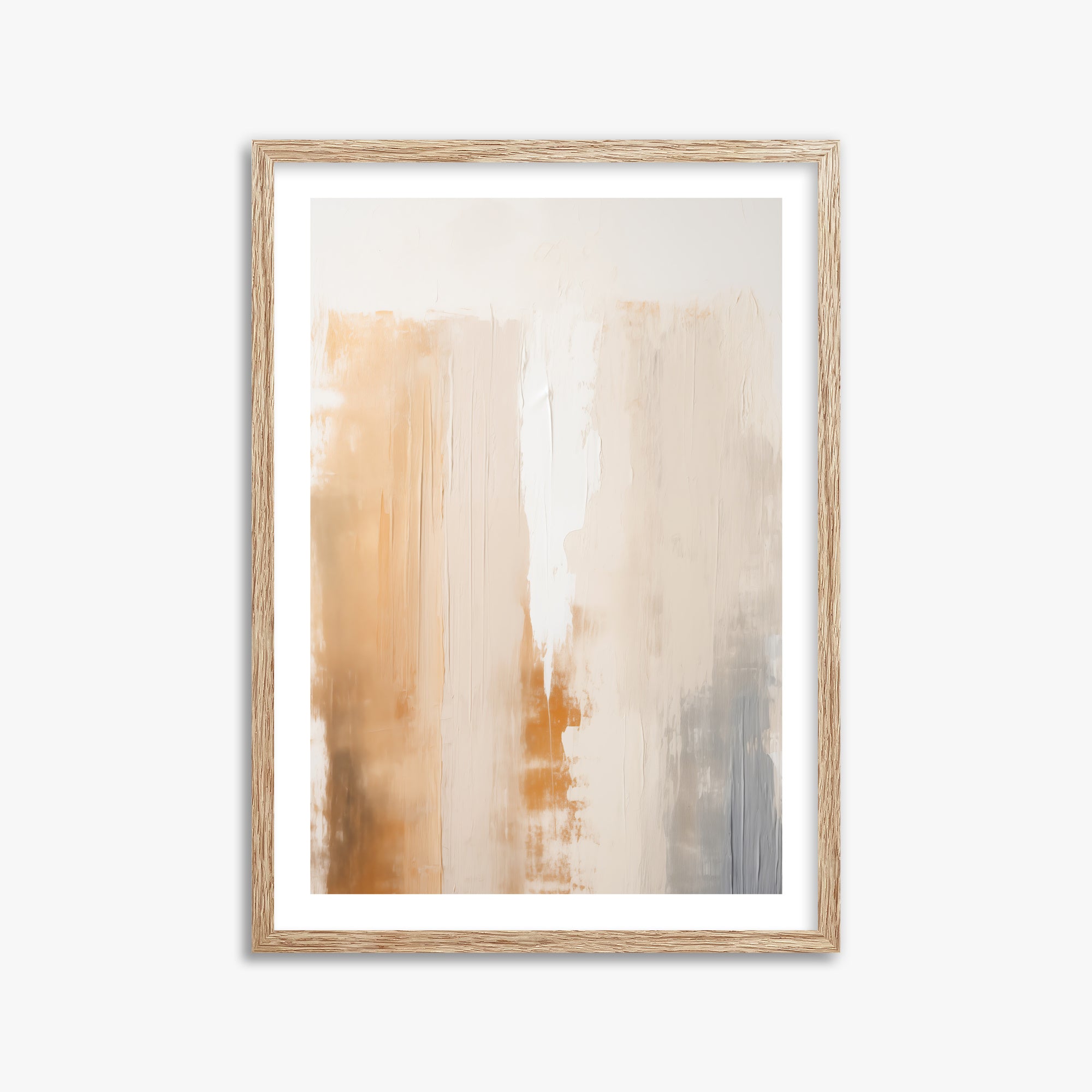 Warm Strata Texture, 50x70cm Framed Art Reproduction With Raw Oak Frame