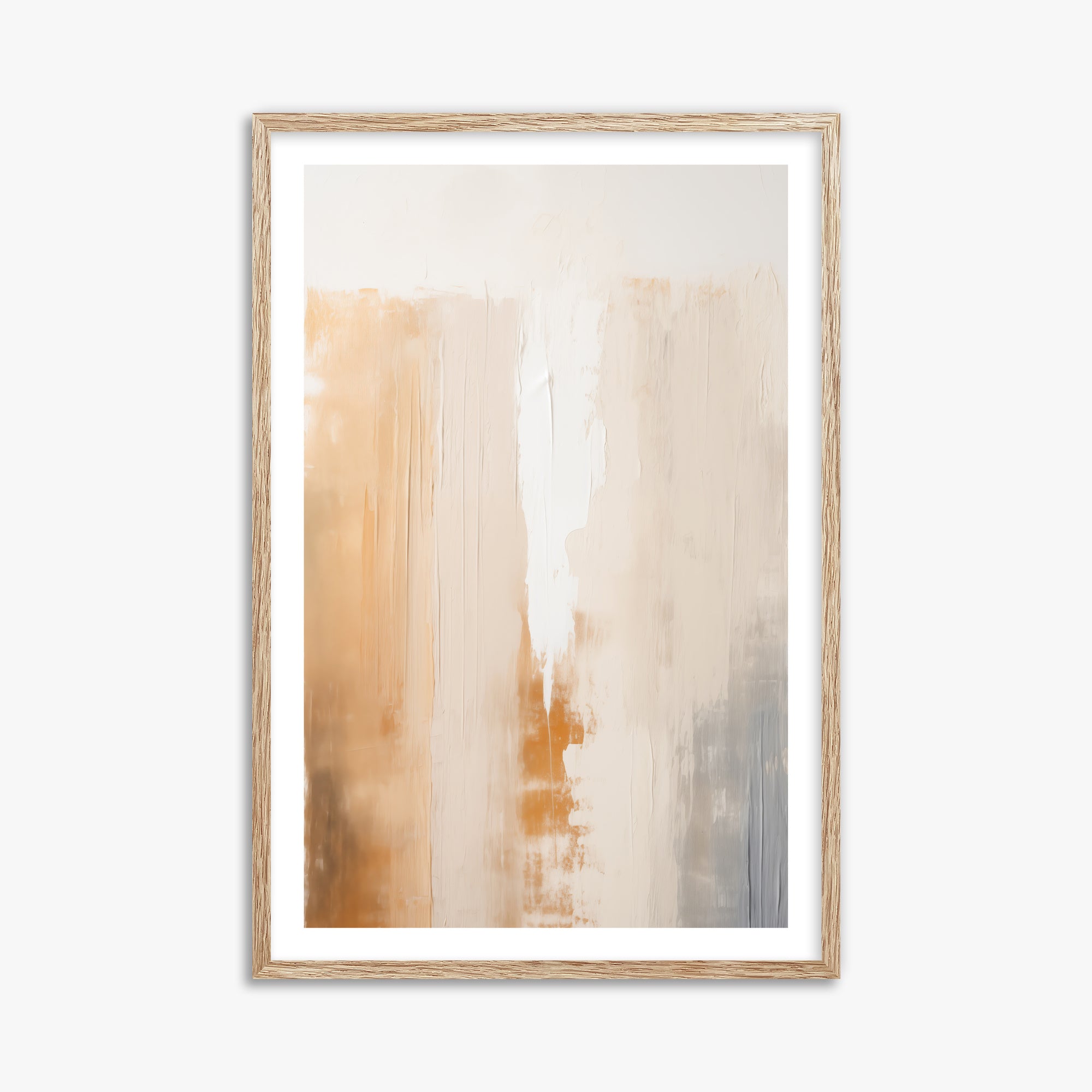 Warm Strata Texture, 61x91cm Framed Art Reproduction With Raw Oak Frame