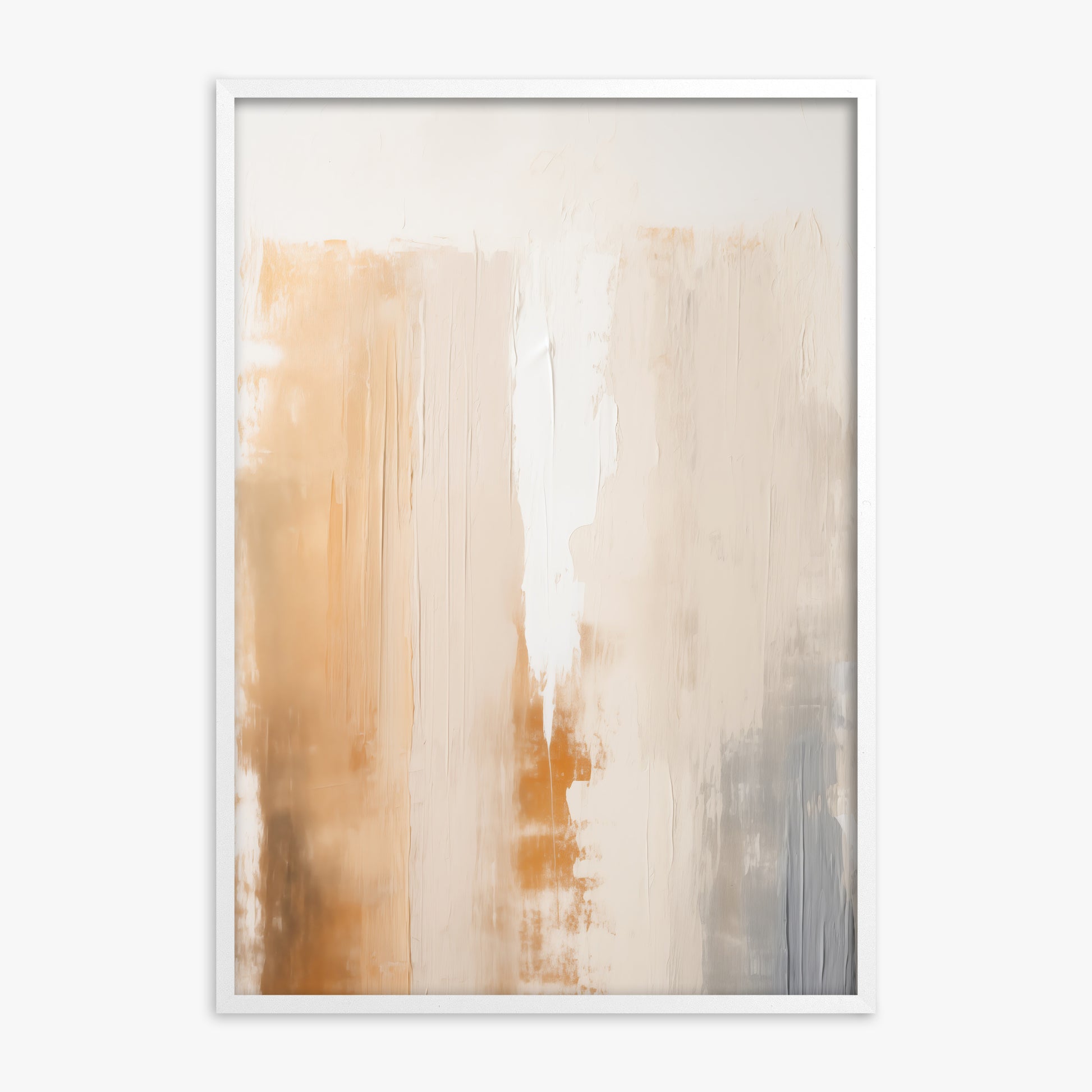 Warm Strata Texture, White Framed Poster With White Frame