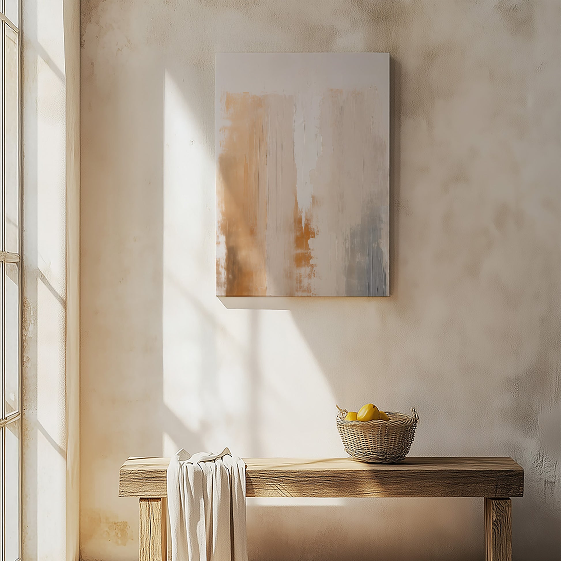 Design Concept No. 54 for Warm Strata Texture Japanese Satin Canvas Wall Art