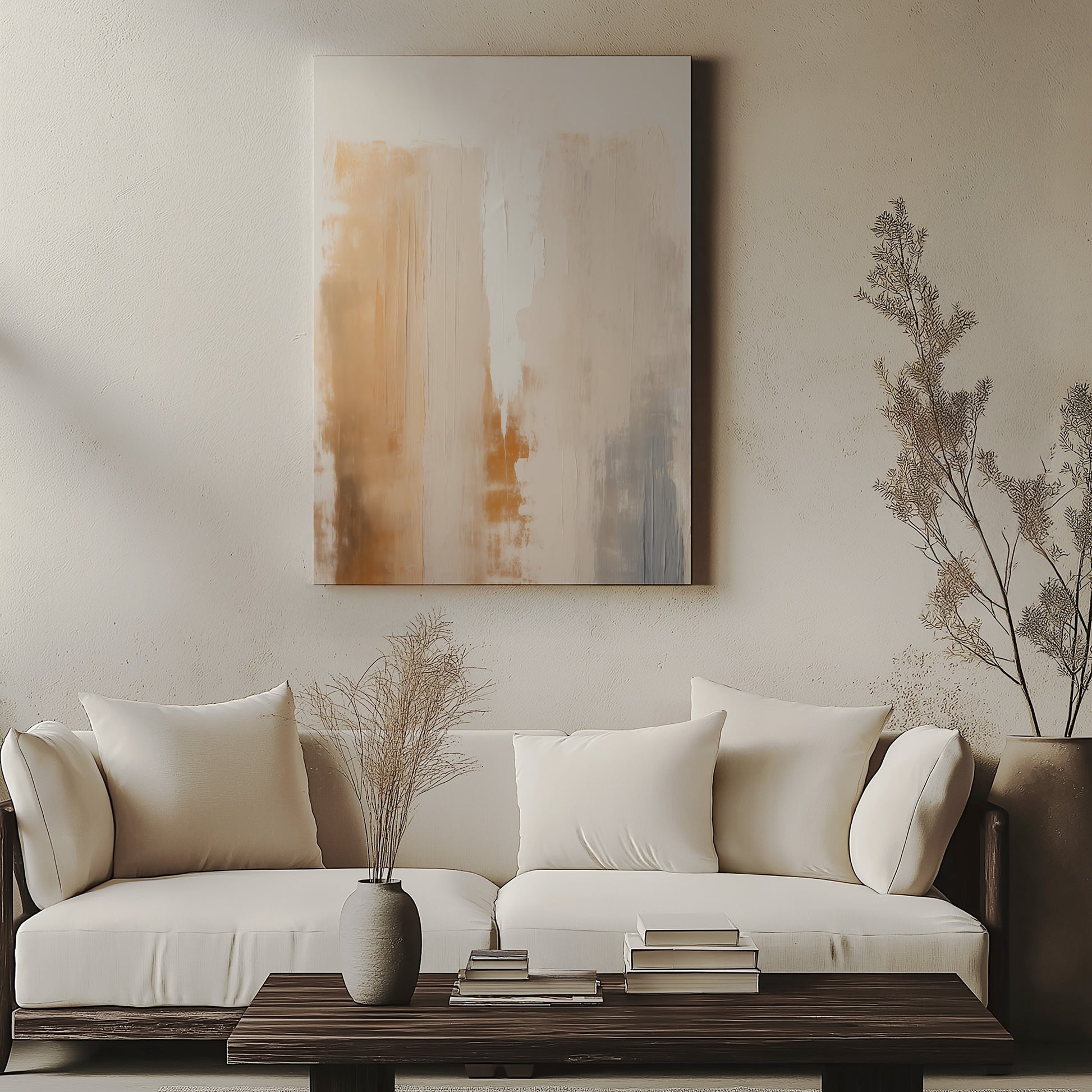 Design Concept No. 57 for Warm Strata Texture Japanese Satin Canvas Wall Art