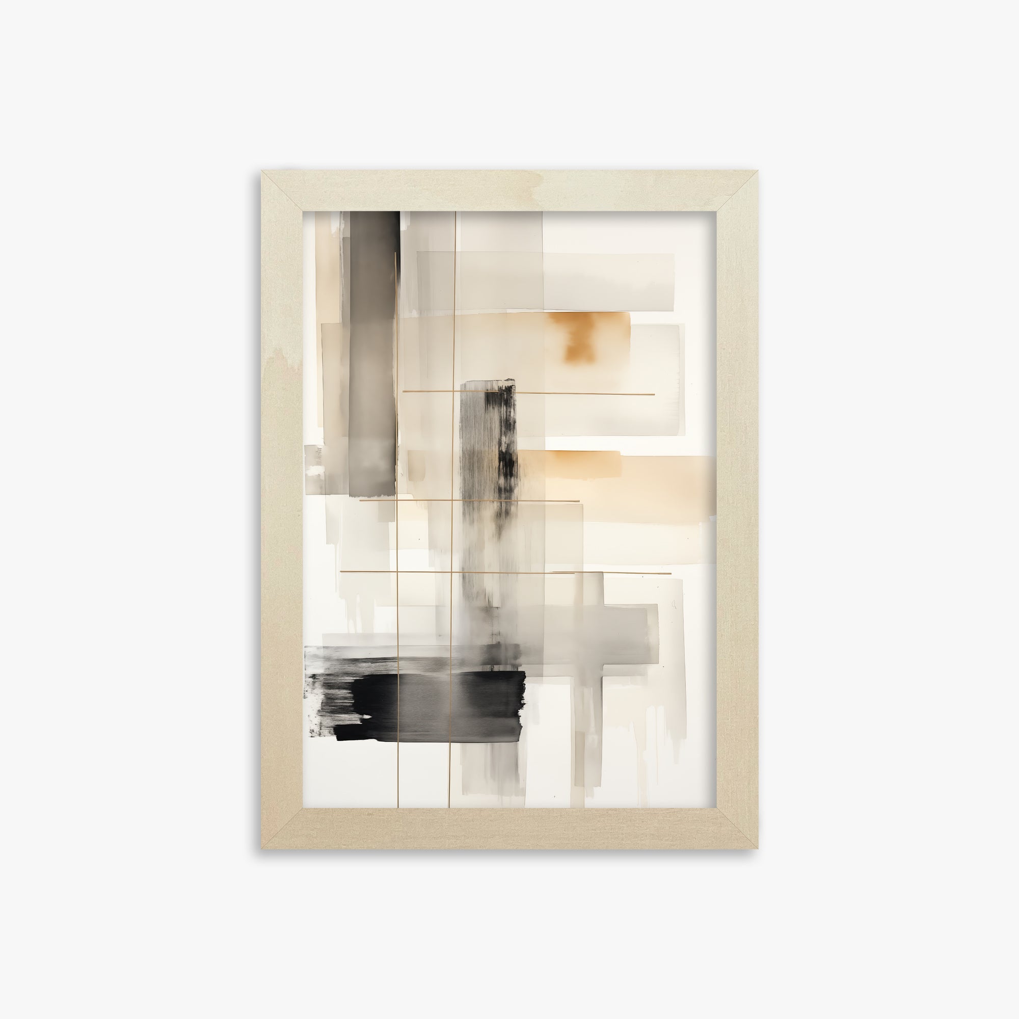 Golden Grid, 21x30cm Framed Poster With Lime Wood Frame