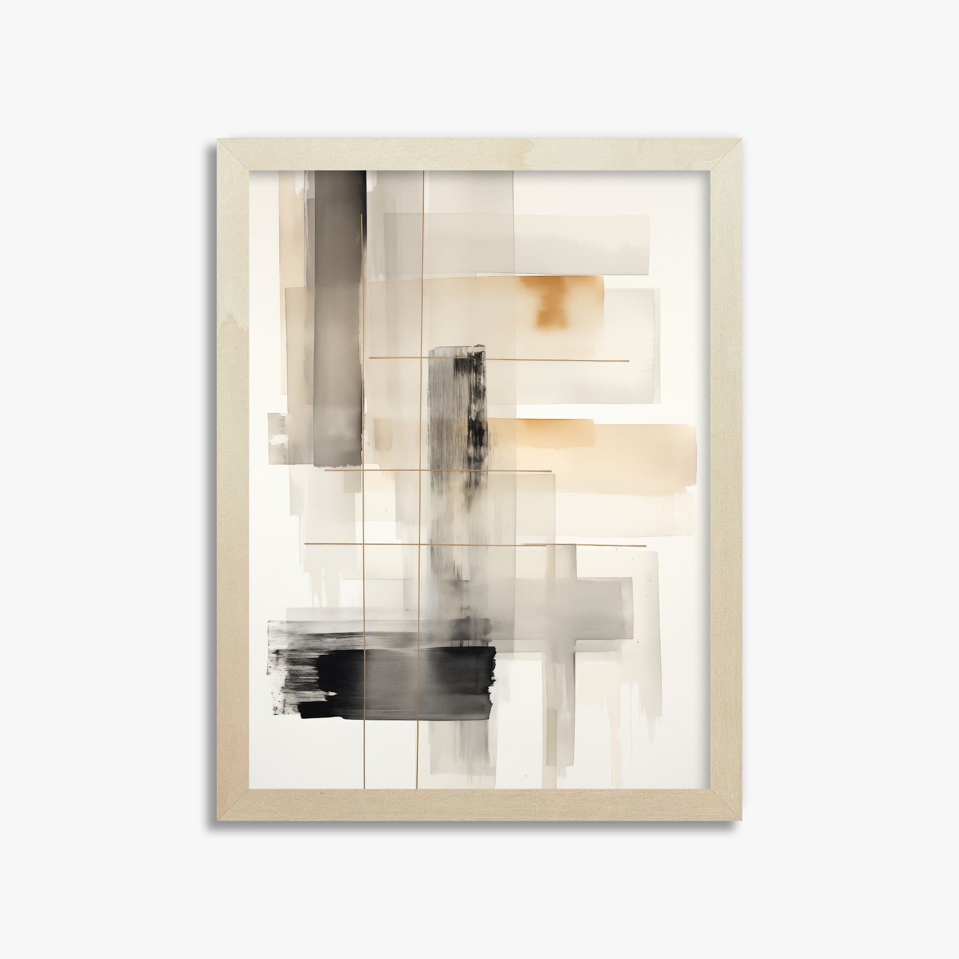 Golden Grid, 30x40cm Framed Poster With Lime Wood Frame