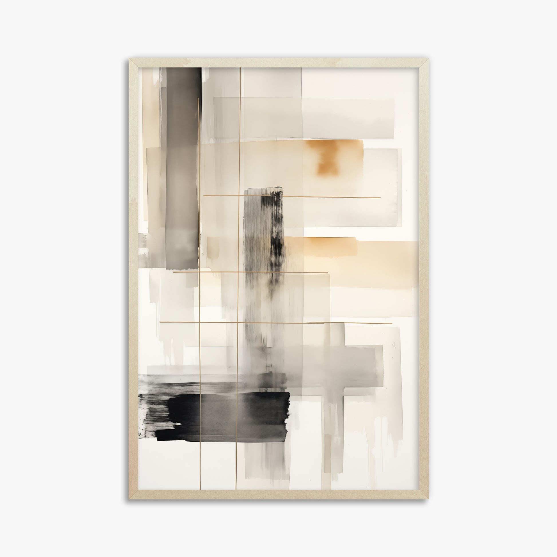 Golden Grid, 61x91cm Framed Poster With Lime Wood Frame