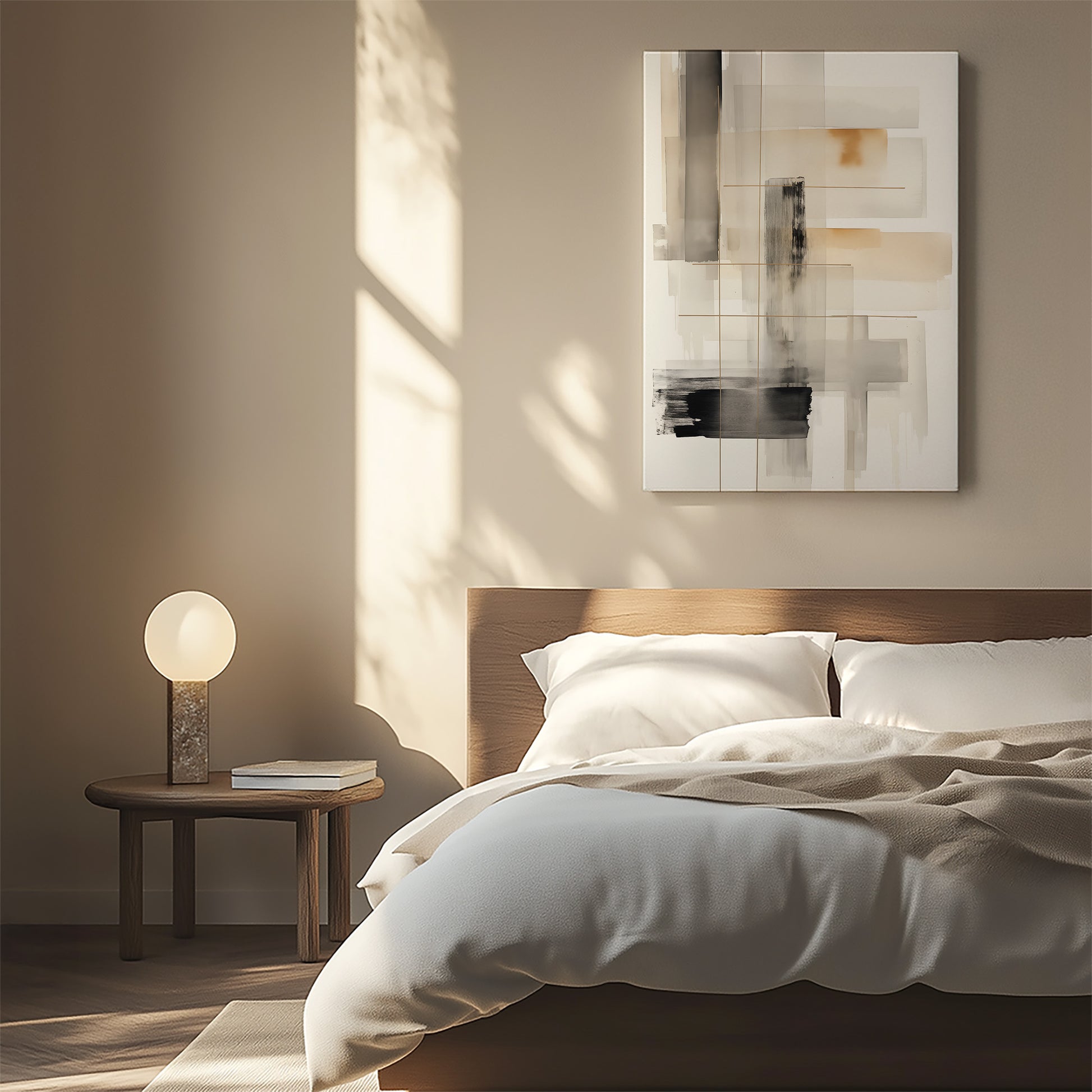 Design Concept No. 55 for Golden Grid Modern Satin Canvas Poster Art