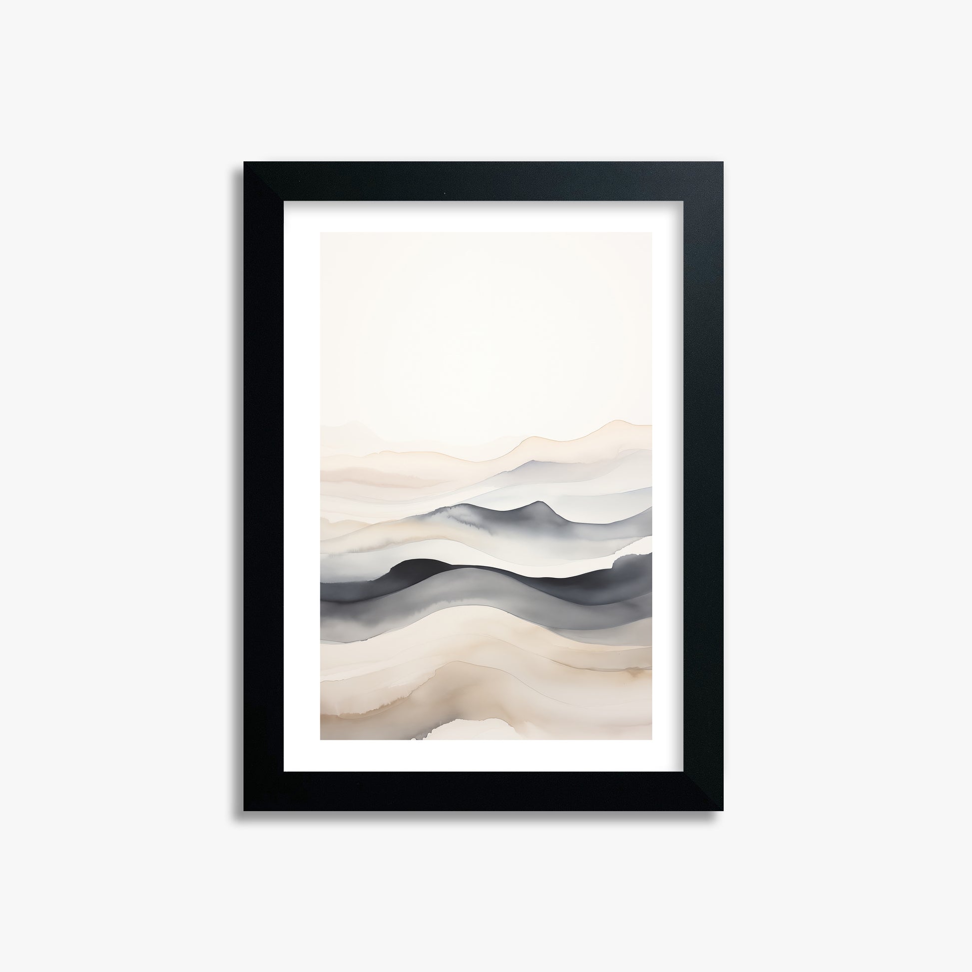 Misty Horizon Flow, 21x30cm Framed Poster With Black Frame