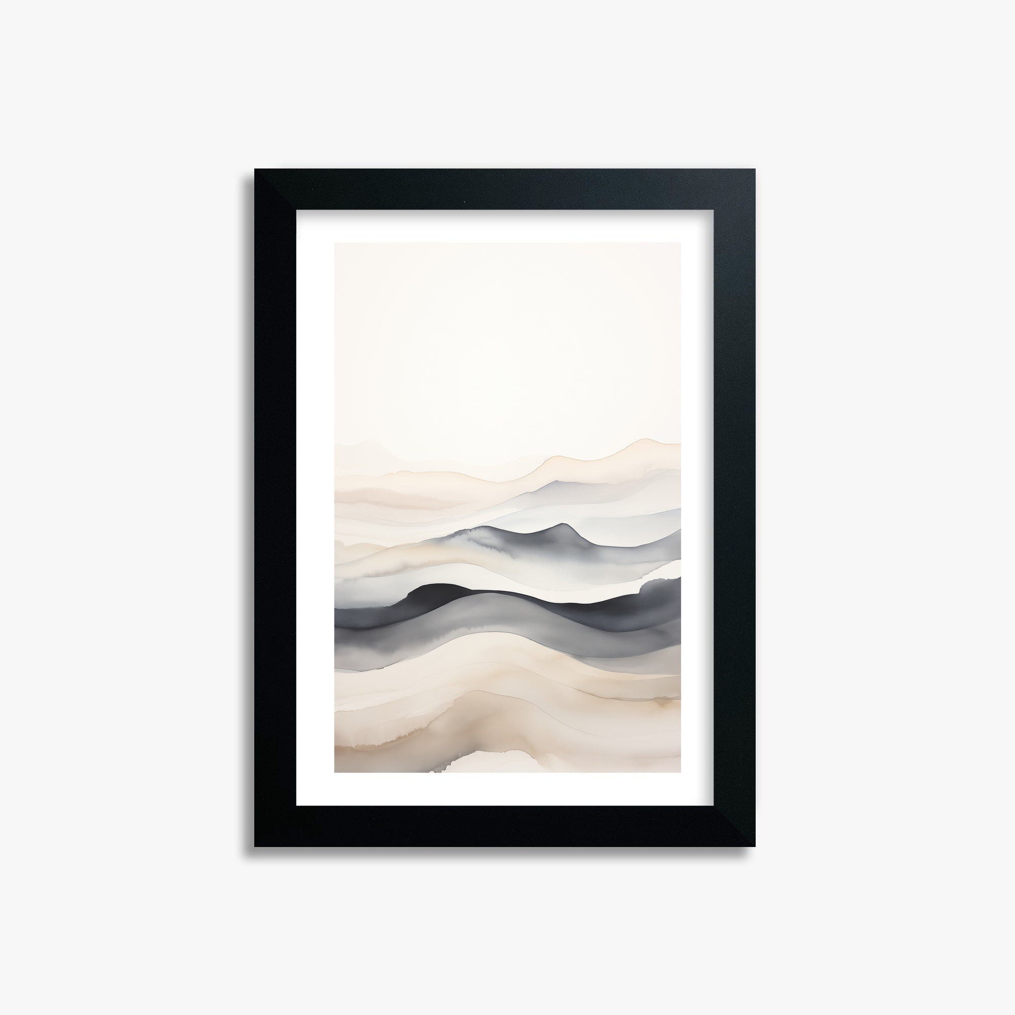 Misty Horizon Flow, 21x30cm Framed Poster With Black Frame