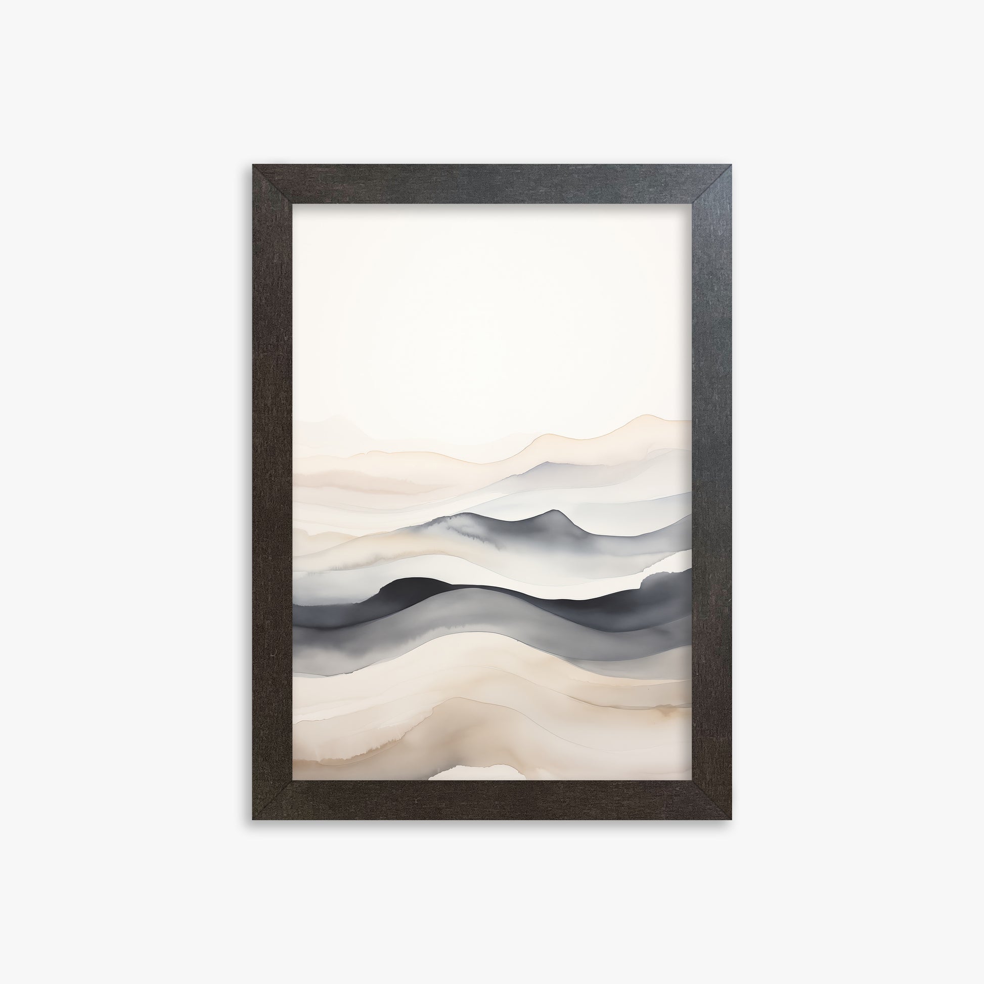 Misty Horizon Flow, 21x30cm Framed Poster With Espresso Frame