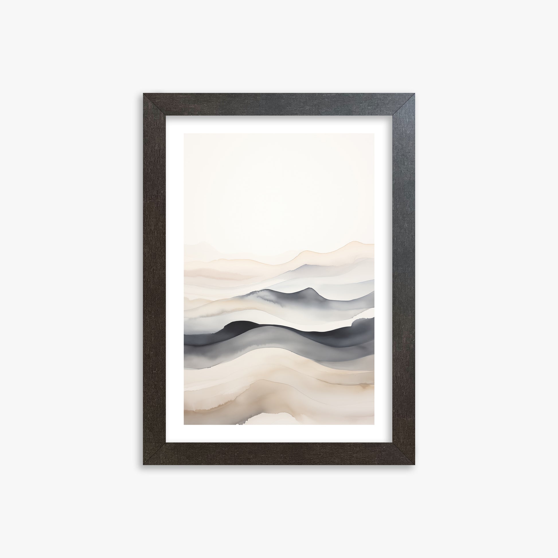 Misty Horizon Flow, 21x30cm Framed Poster With Espresso Frame