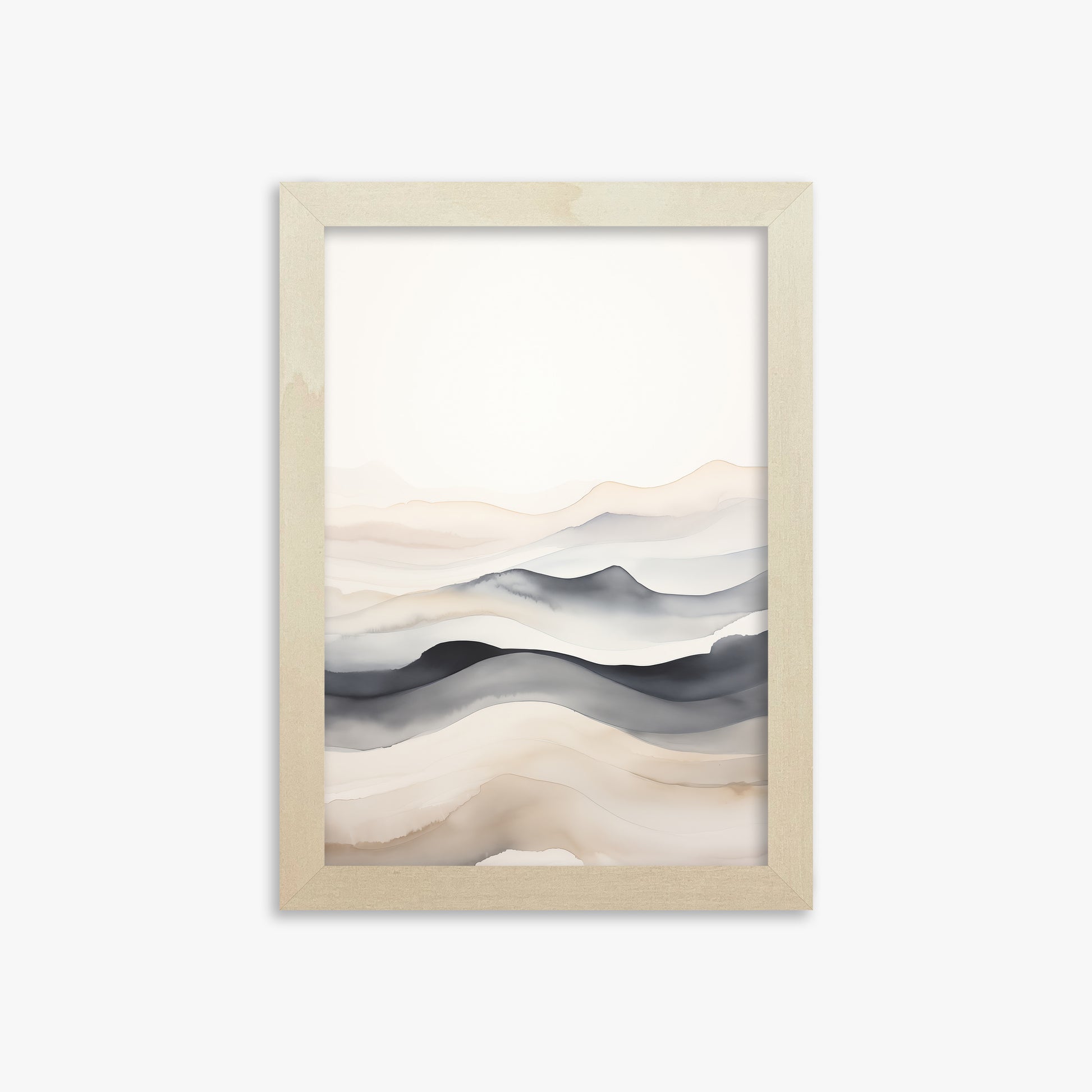 Misty Horizon Flow, 21x30cm Framed Poster With Lime Wood Frame