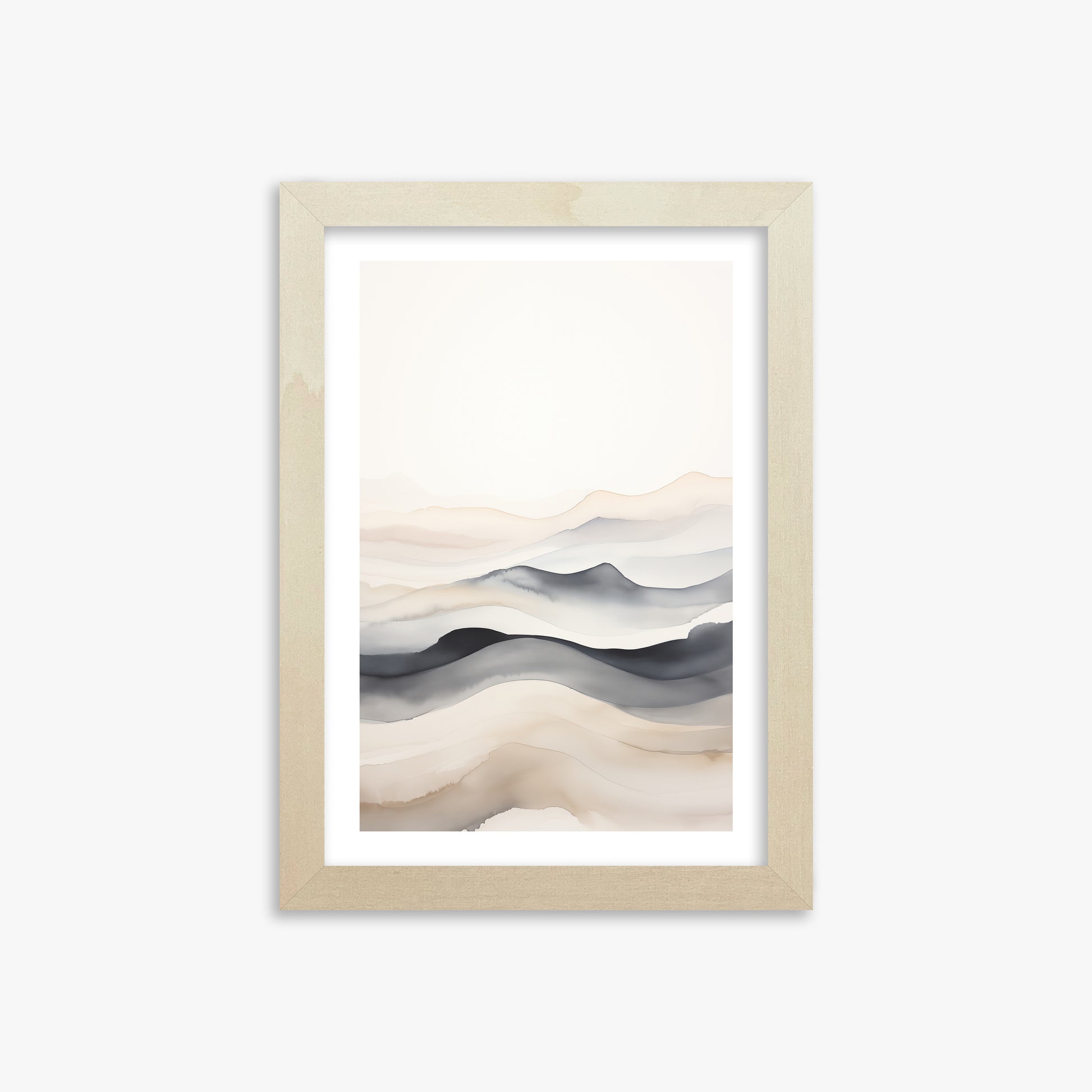 Misty Horizon Flow, 21x30cm Framed Poster With Lime Wood Frame