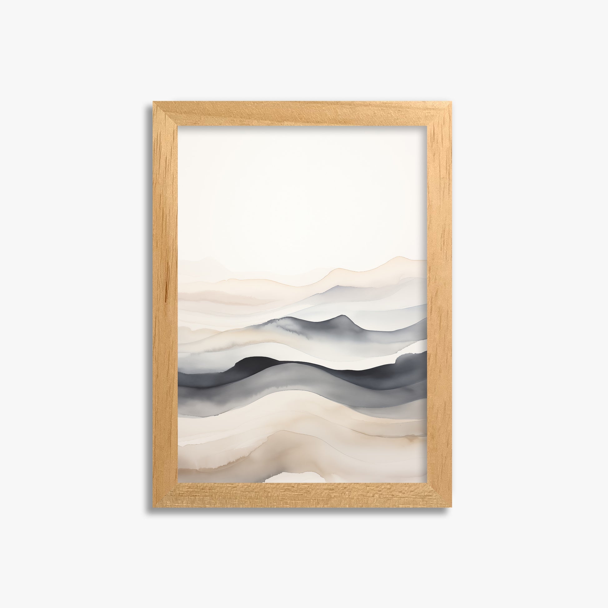 Misty Horizon Flow, 21x30cm Framed Poster With Oak Frame