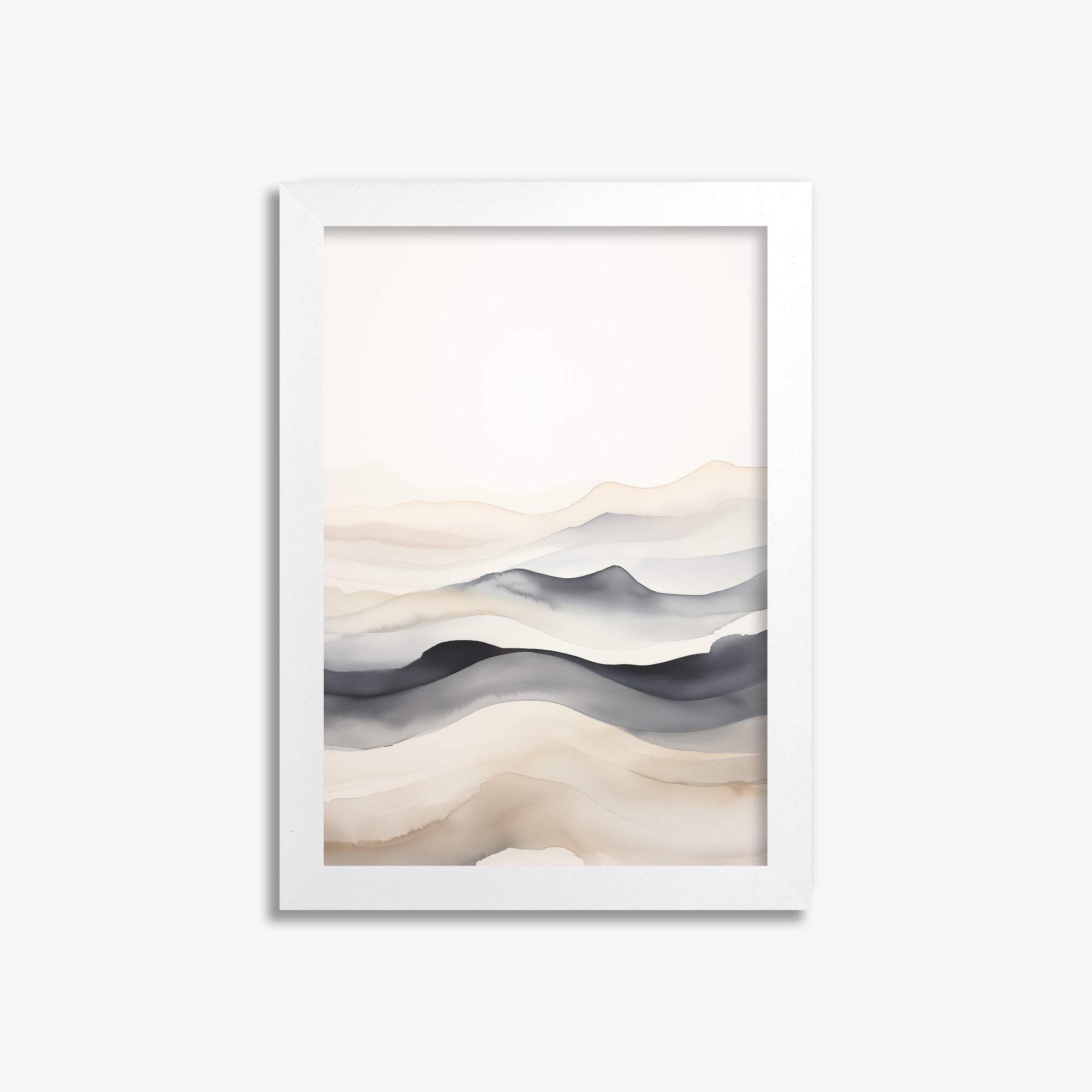 Misty Horizon Flow, 21x30cm Framed Poster With White Frame