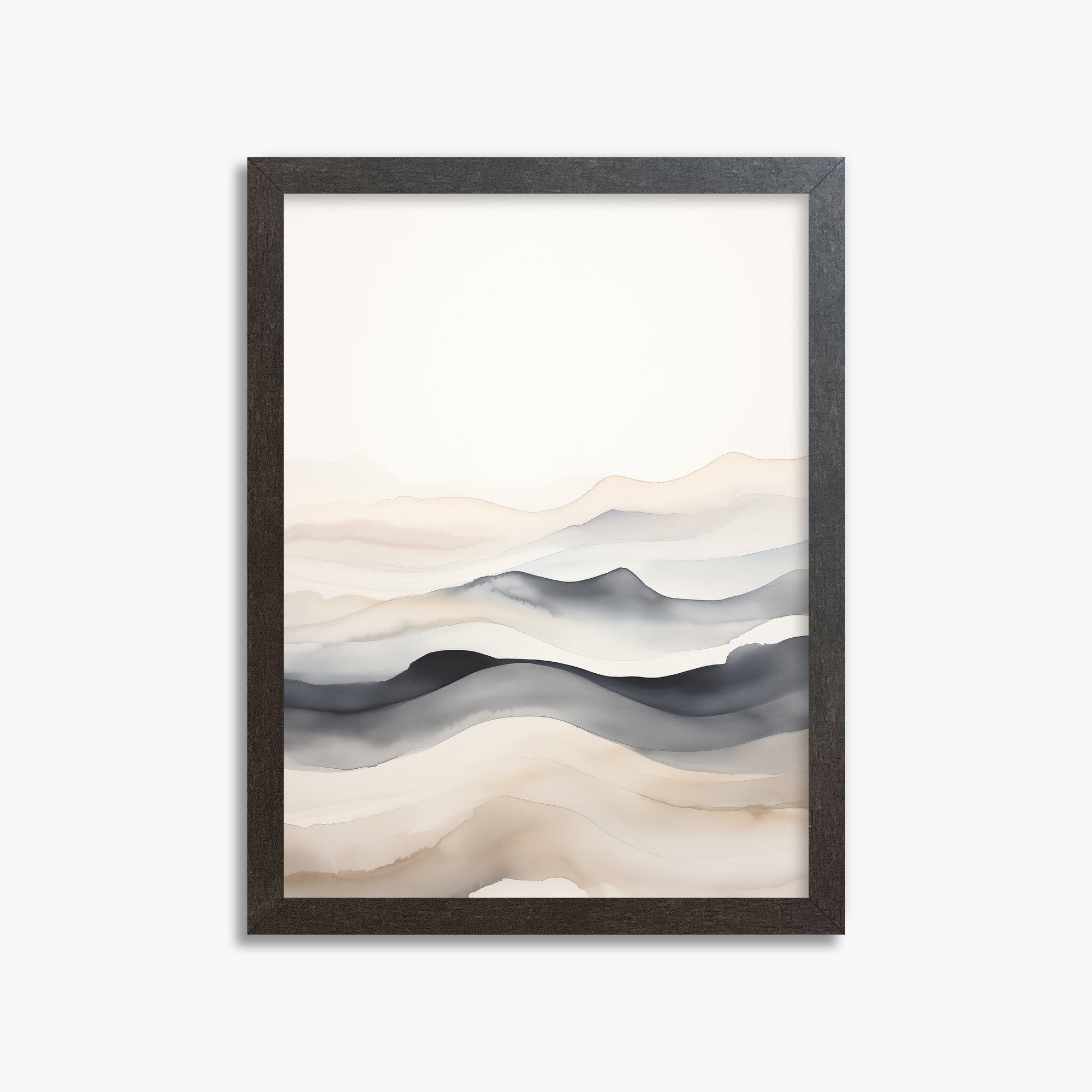 Misty Horizon Flow, 30x40cm Framed Poster With Espresso Frame