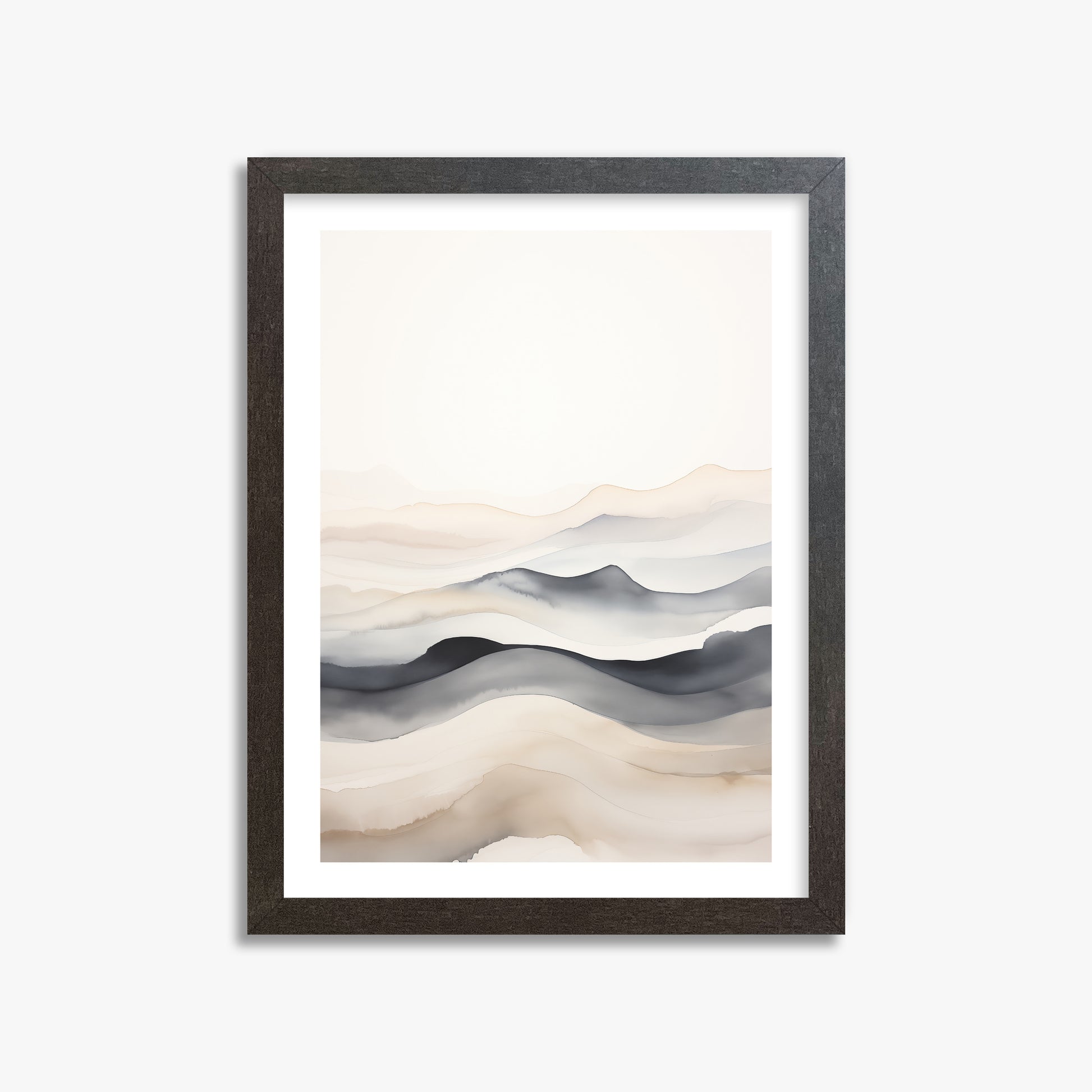 Misty Horizon Flow, 30x40cm Framed Poster With Espresso Frame