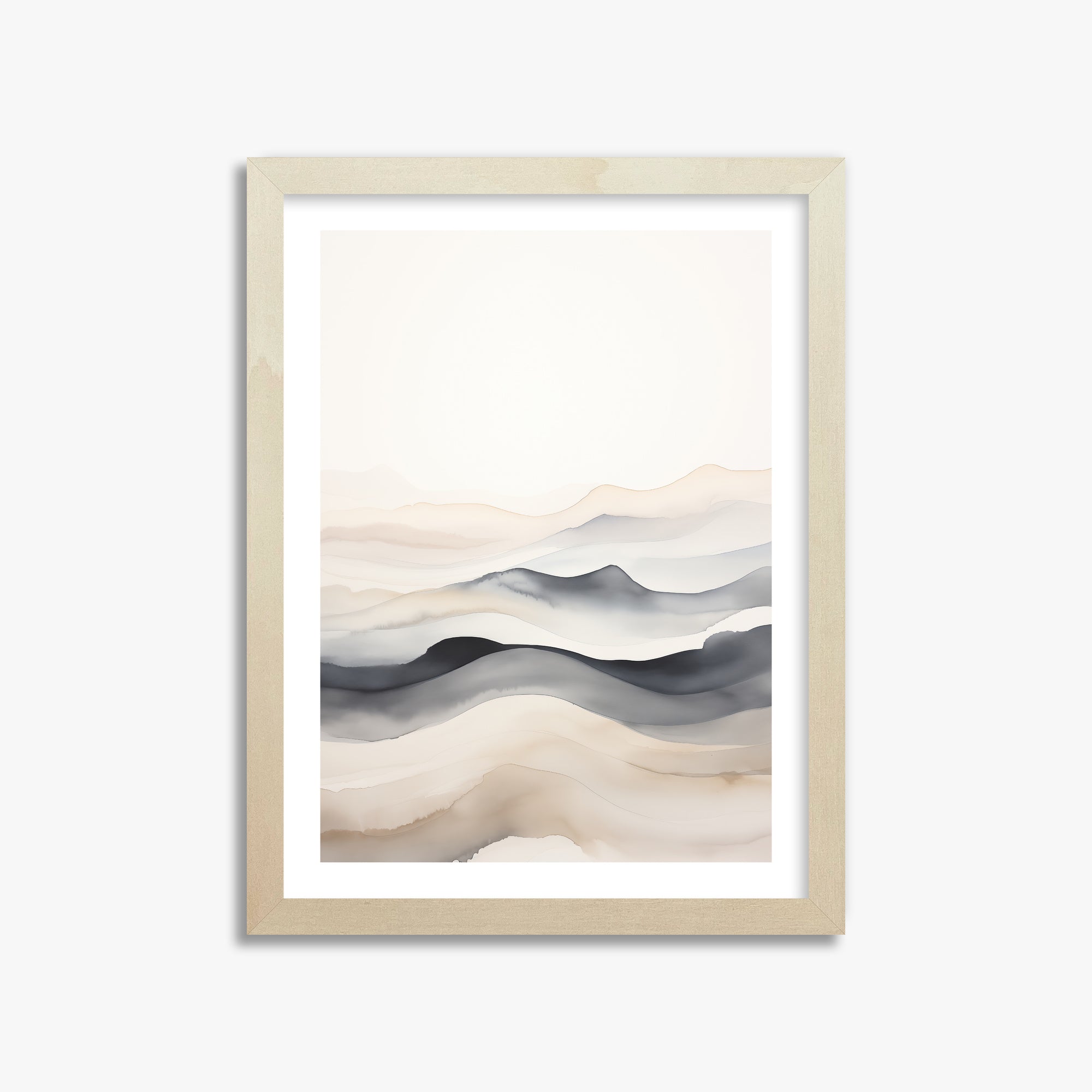 Misty Horizon Flow, 30x40cm Framed Poster With Lime Wood Frame