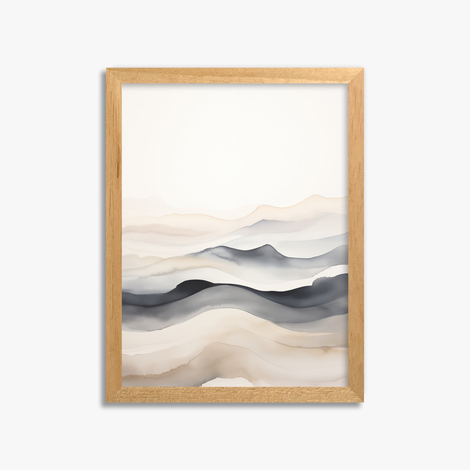 Misty Horizon Flow, 30x40cm Framed Poster With Oak Frame