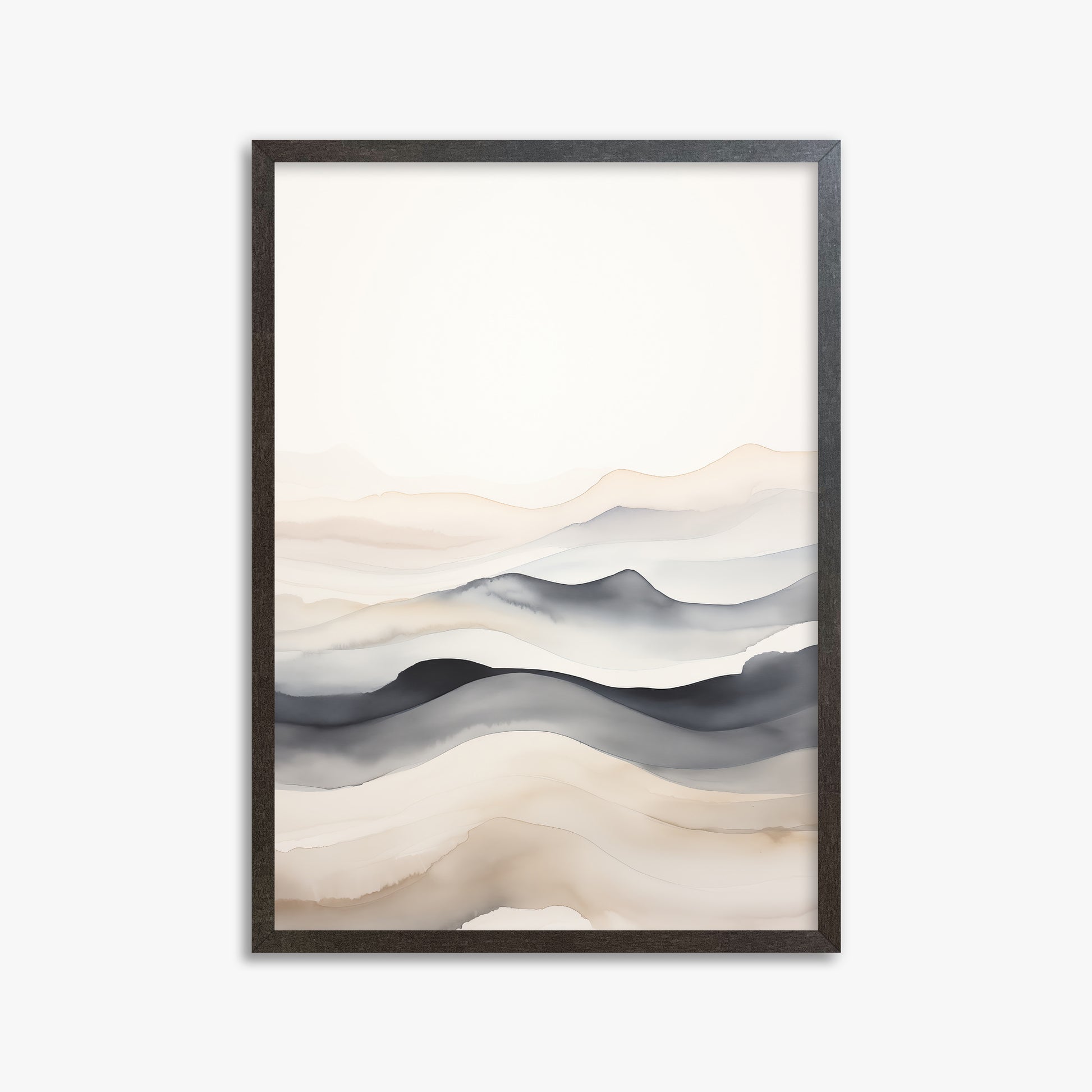 Misty Horizon Flow, 50x70cm Framed Poster With Espresso Frame
