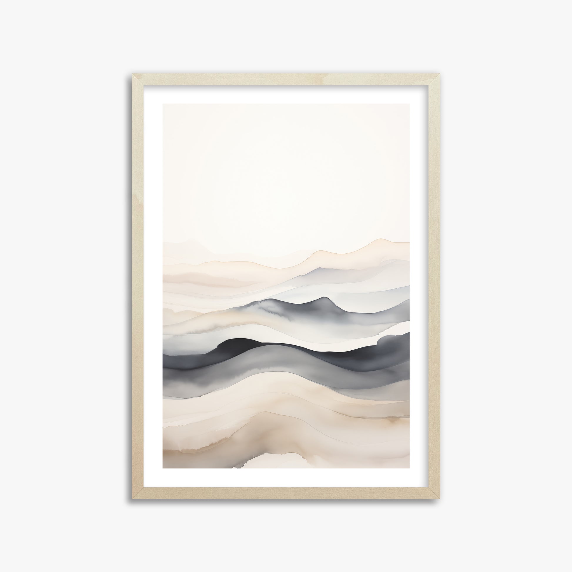 Misty Horizon Flow, 50x70cm Framed Poster With Lime Wood Frame