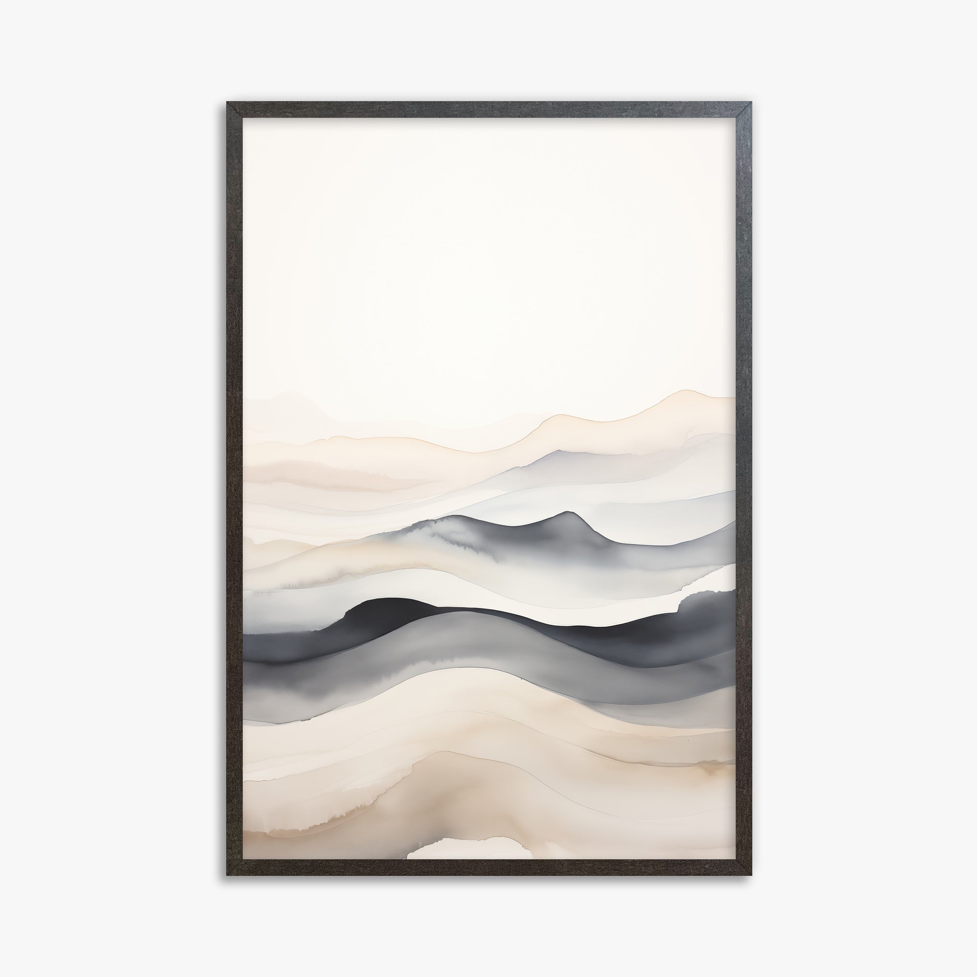 Misty Horizon Flow, 61x91cm Framed Poster With Espresso Frame