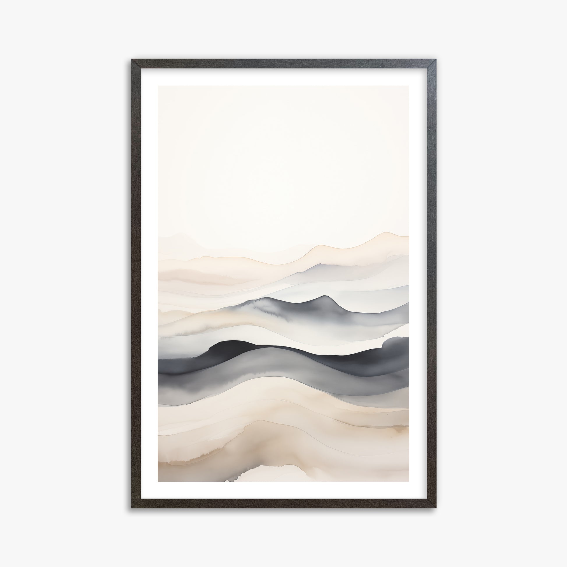 Misty Horizon Flow, 61x91cm Framed Poster With Espresso Frame
