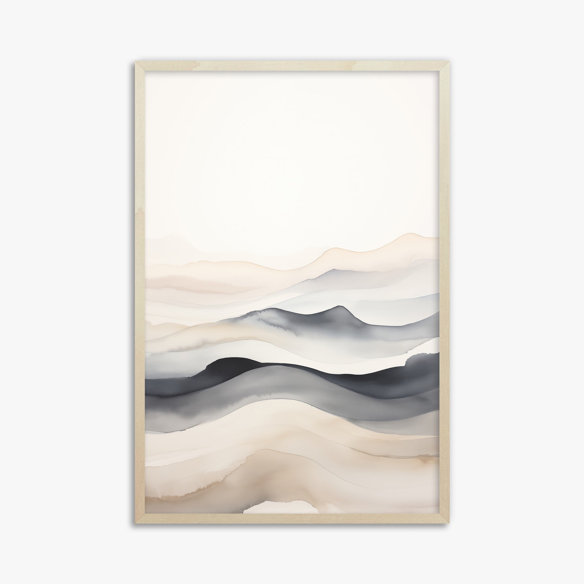 Misty Horizon Flow, 61x91cm Framed Poster With Lime Wood Frame