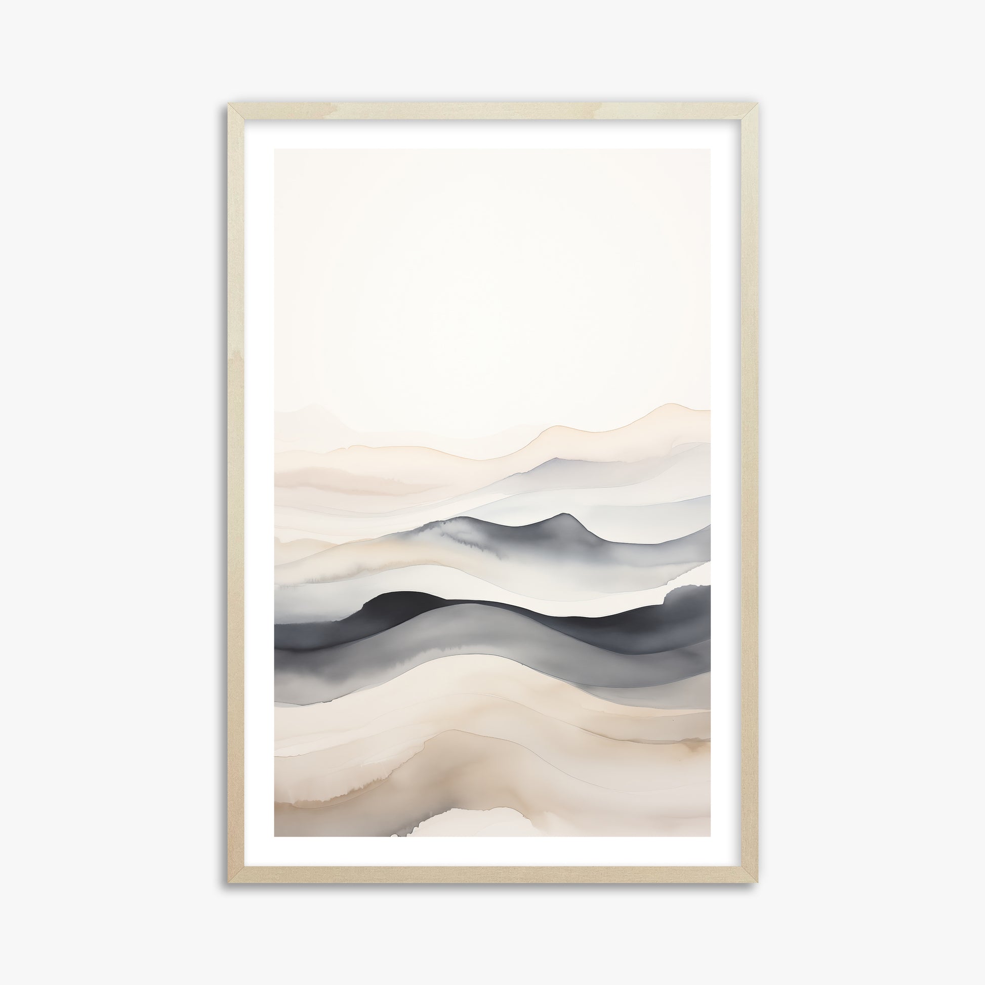Misty Horizon Flow, 61x91cm Framed Poster With Lime Wood Frame