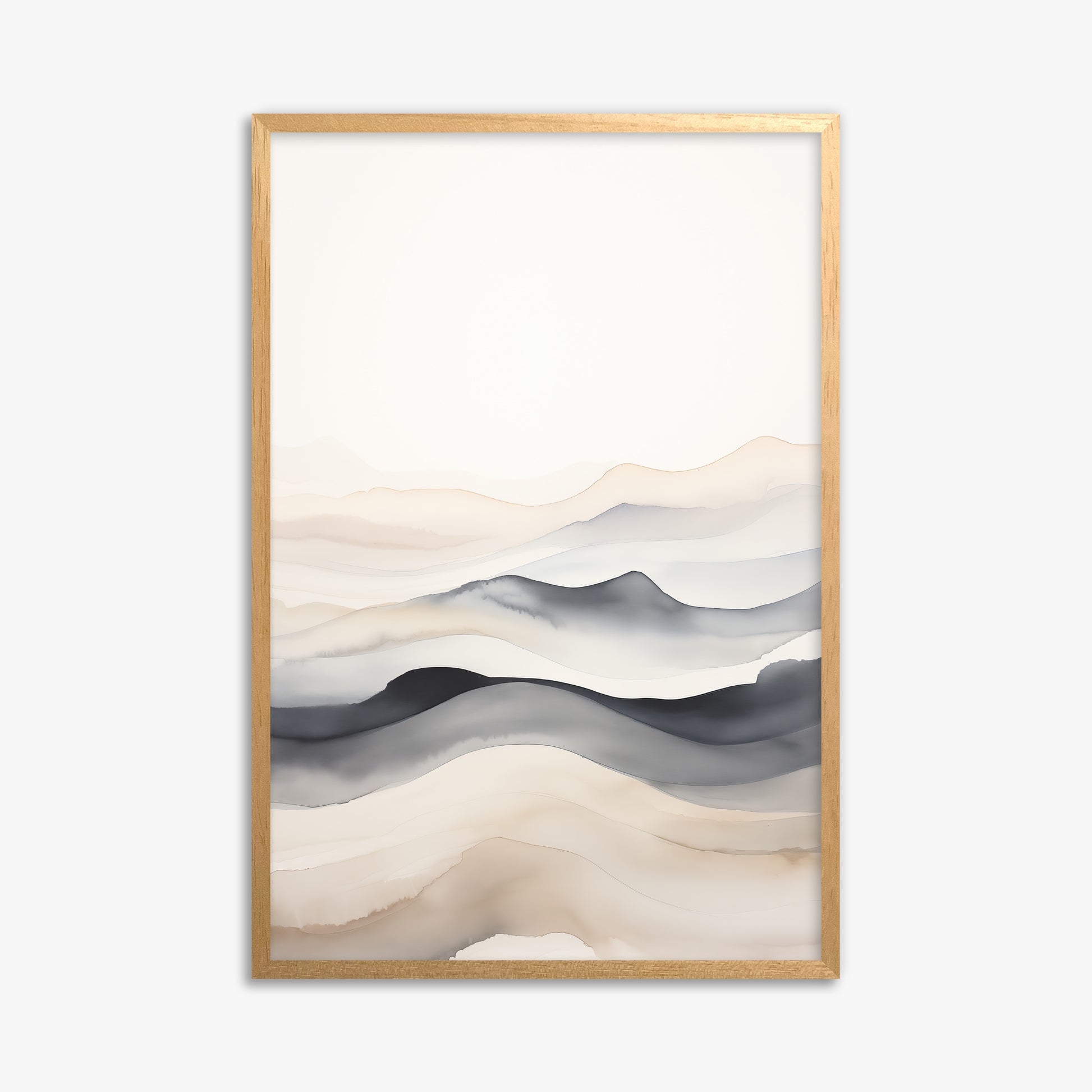 Misty Horizon Flow, 61x91cm Framed Poster With Oak Frame