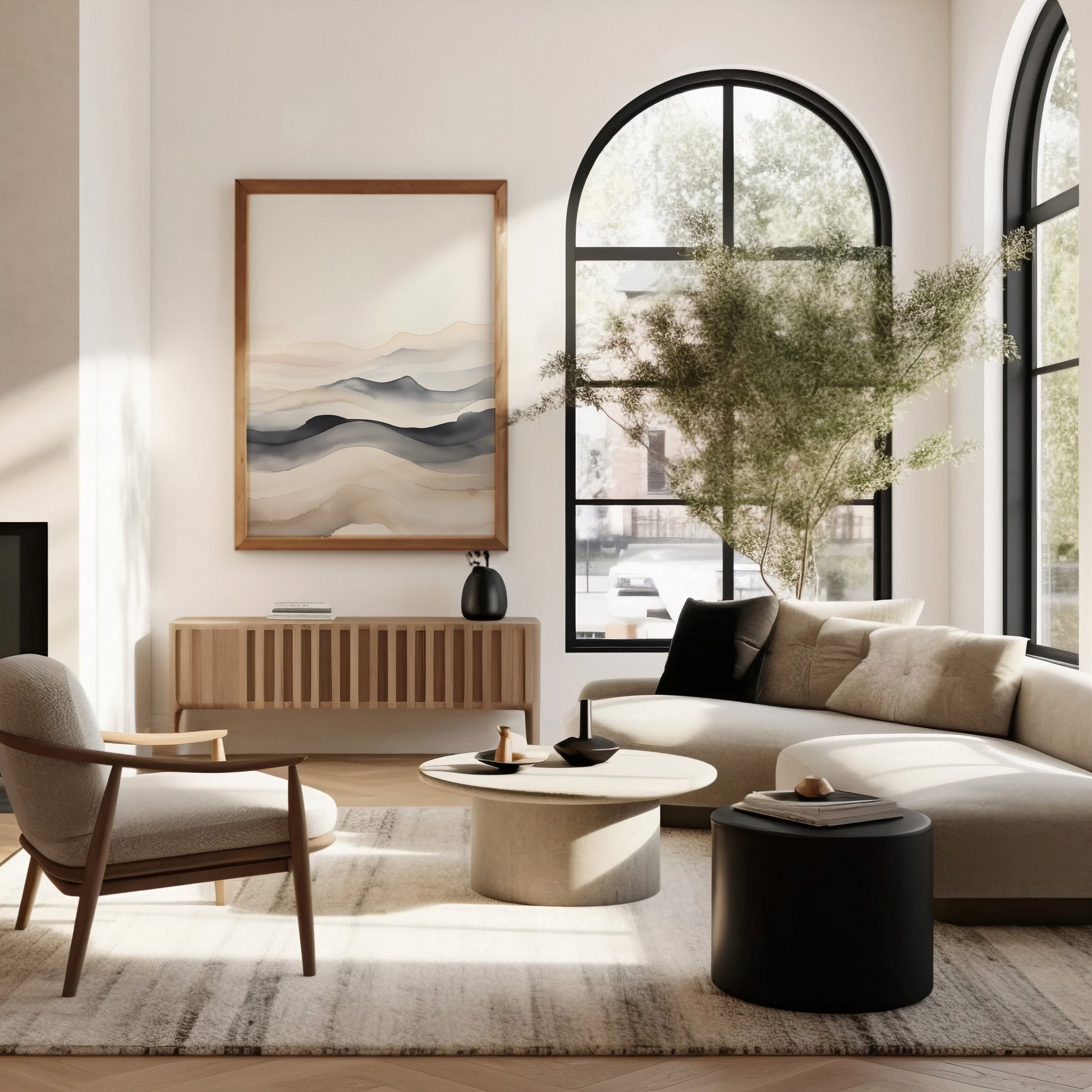 Design Concept No. 40 for Misty Horizon Flow Modern Poster Art