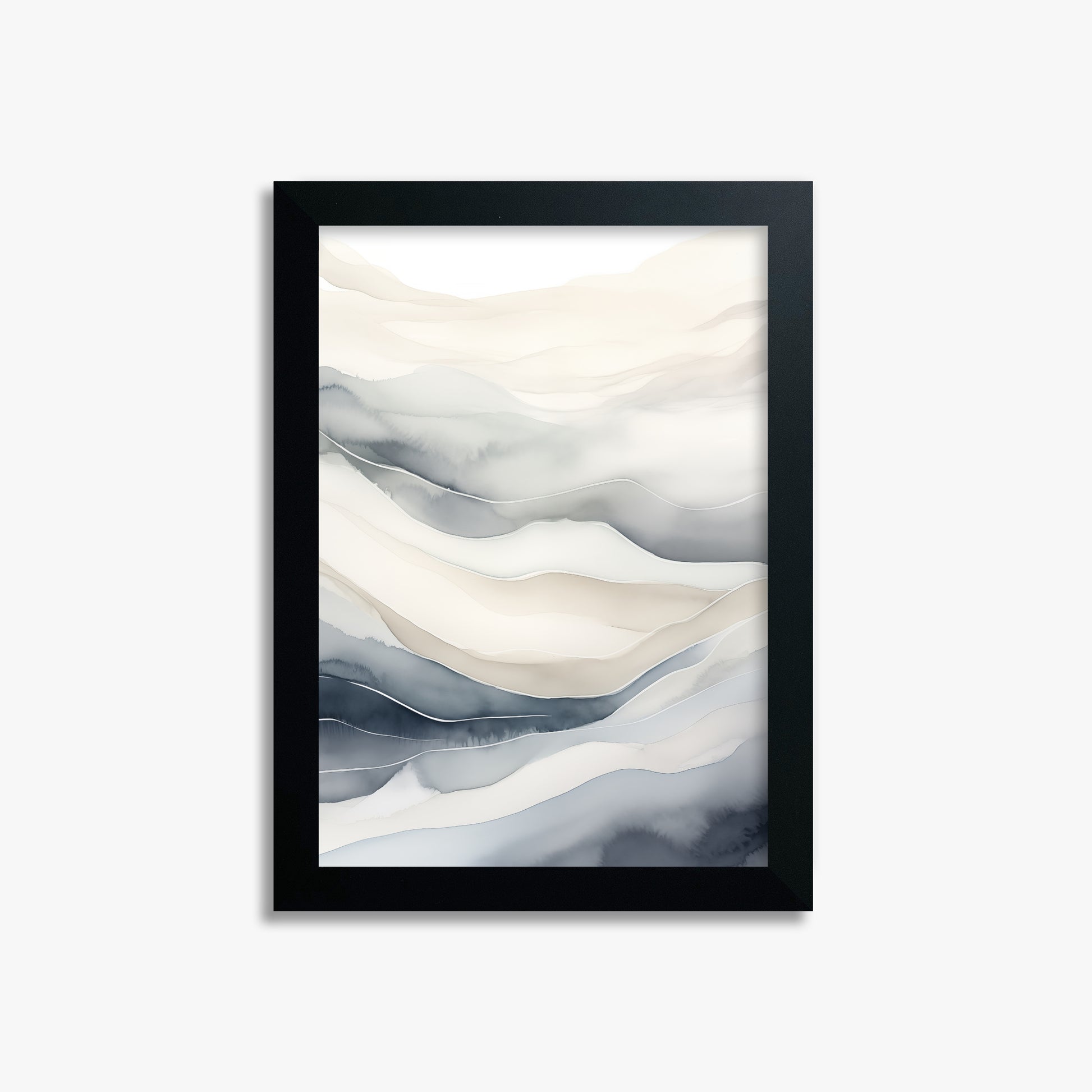 Misty Mountains Flow, 21x30cm Framed Poster With Black Frame