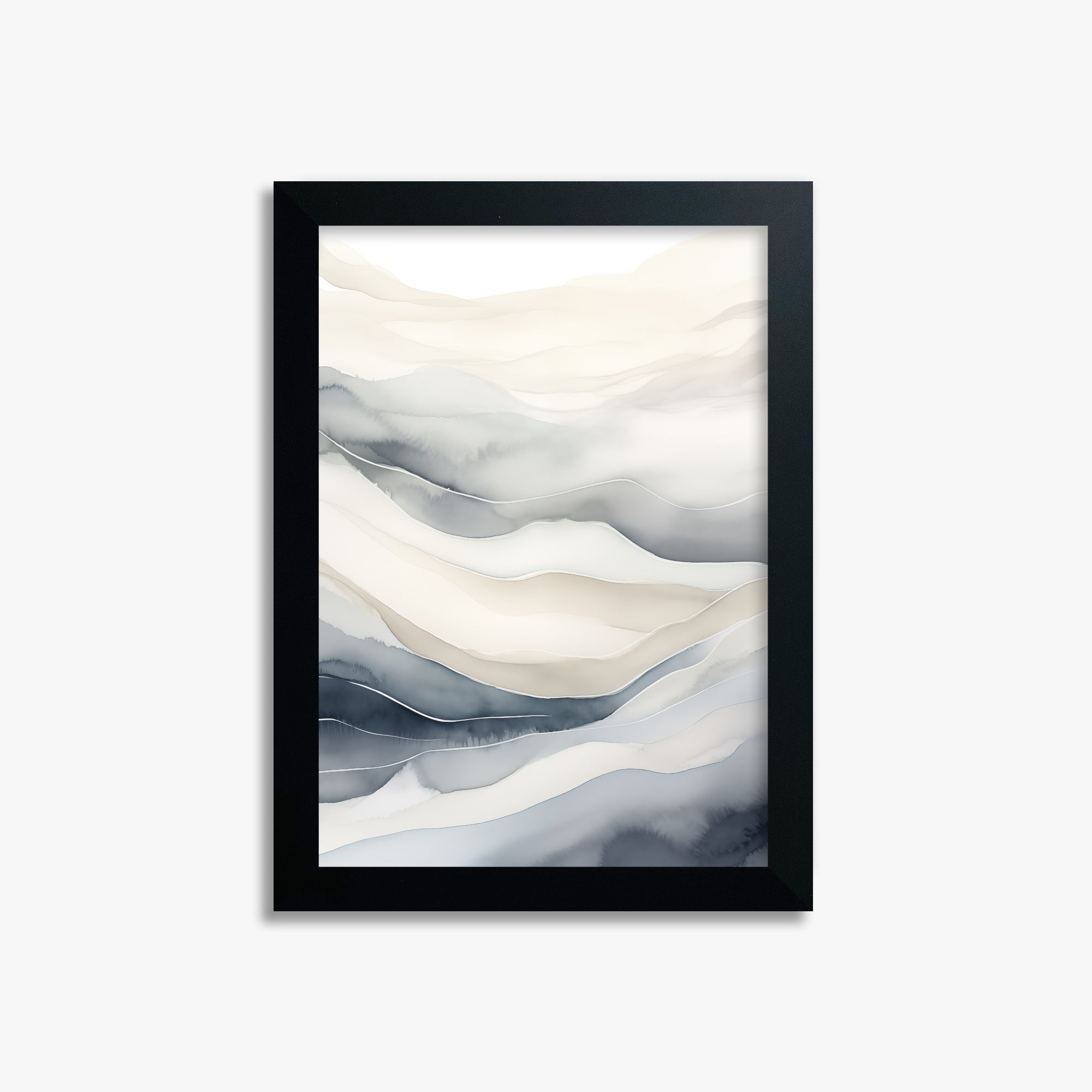 Misty Mountains Flow, 21x30cm Framed Poster With Black Frame