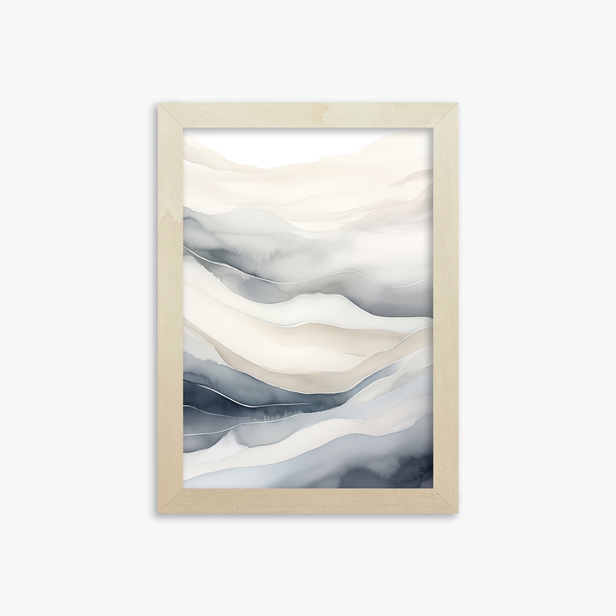 Misty Mountains Flow, 21x30cm Framed Poster With Lime Wood Frame