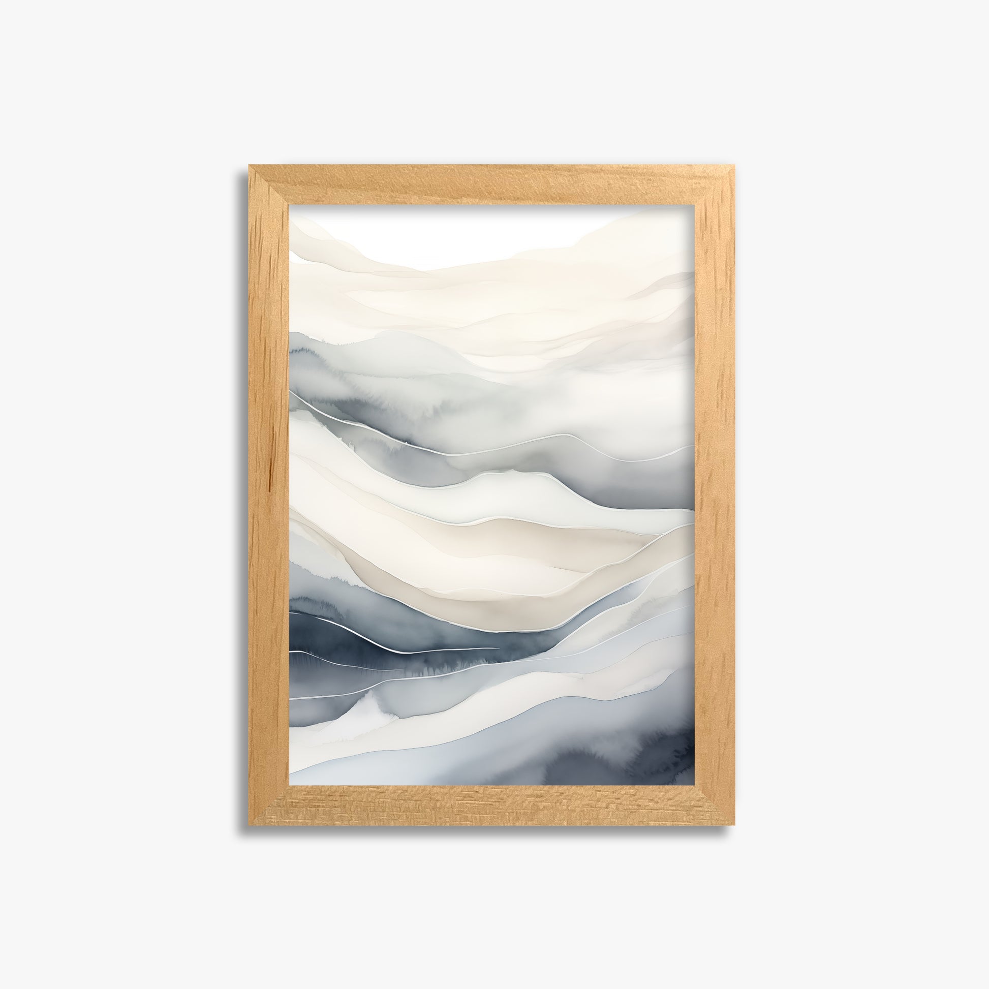 Misty Mountains Flow, 21x30cm Framed Poster With Oak Frame