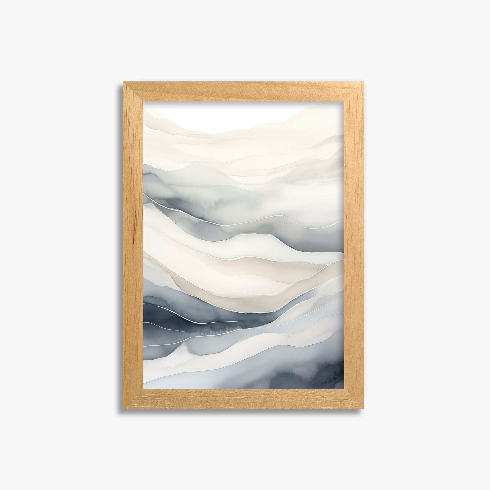 Misty Mountains Flow, 21x30cm Framed Poster With Oak Frame
