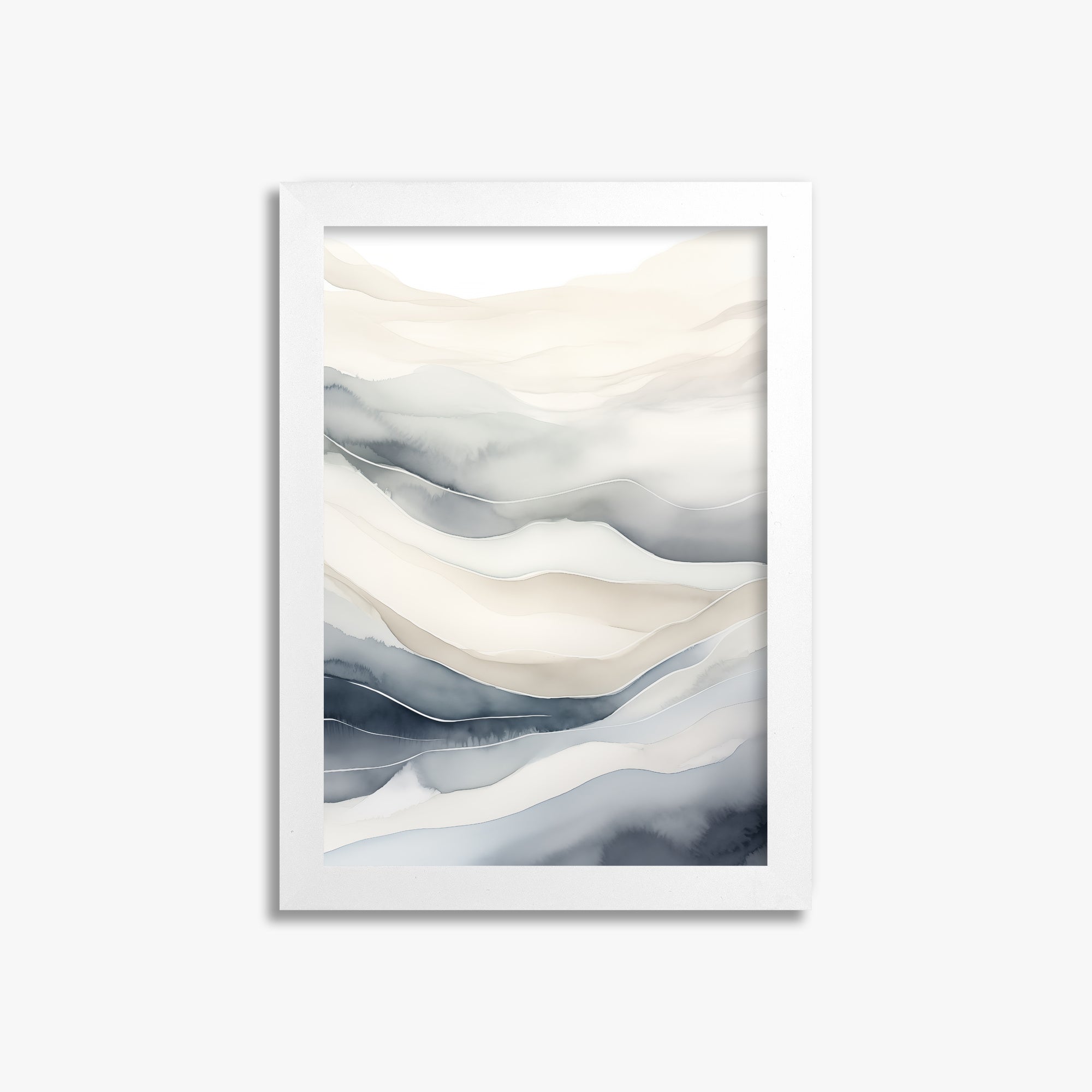 Misty Mountains Flow, 21x30cm Framed Poster With White Frame