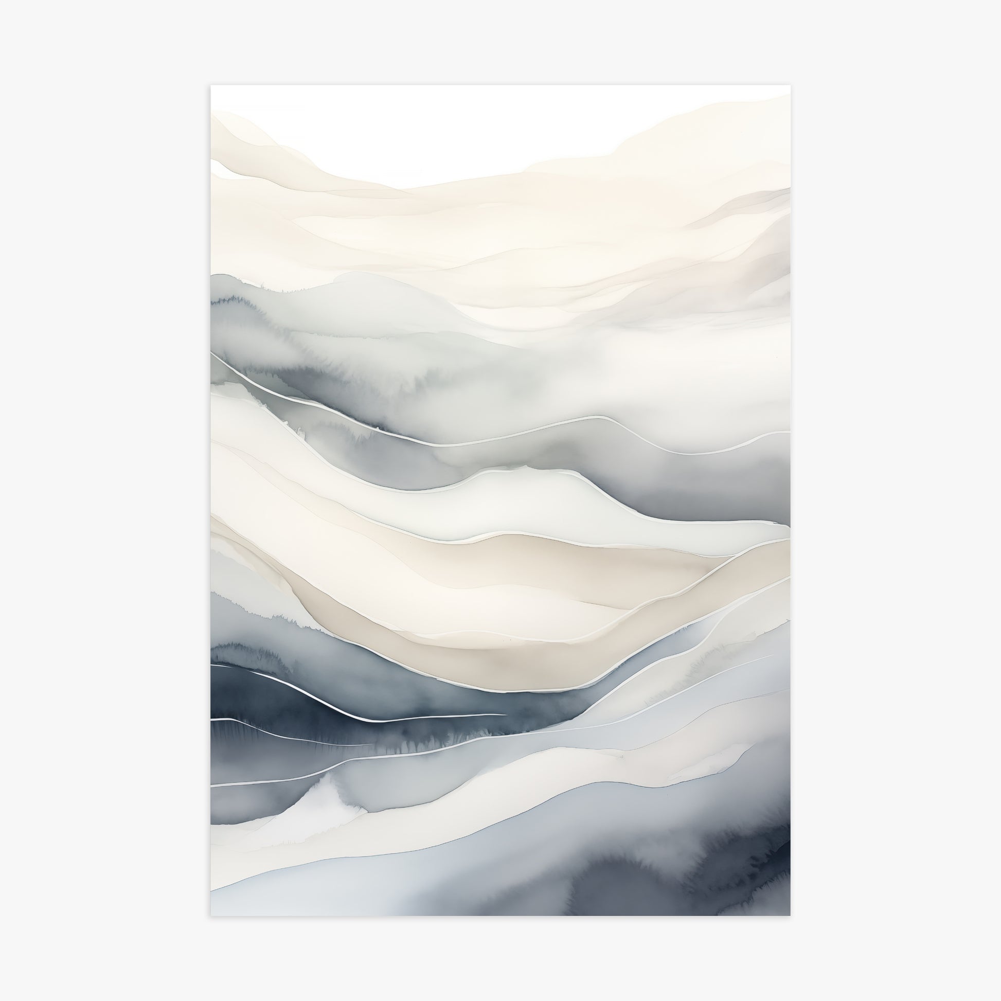 Misty Mountains Flow, 70x100cm Poster Unframed