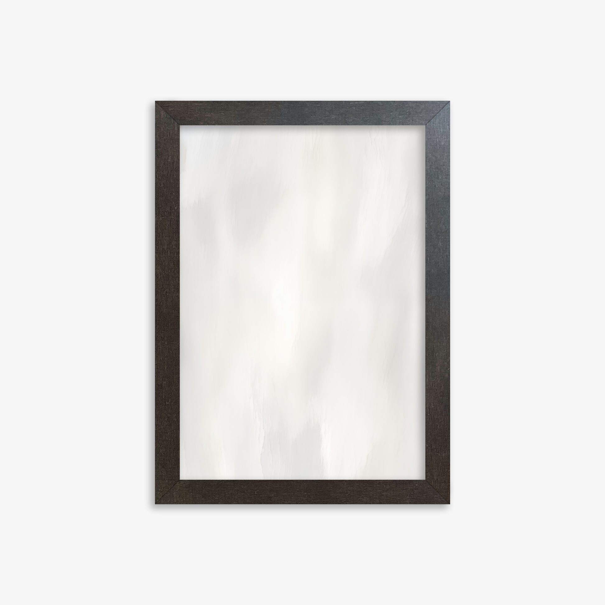 White Serenity, 21x30cm Framed Poster With Espresso Frame