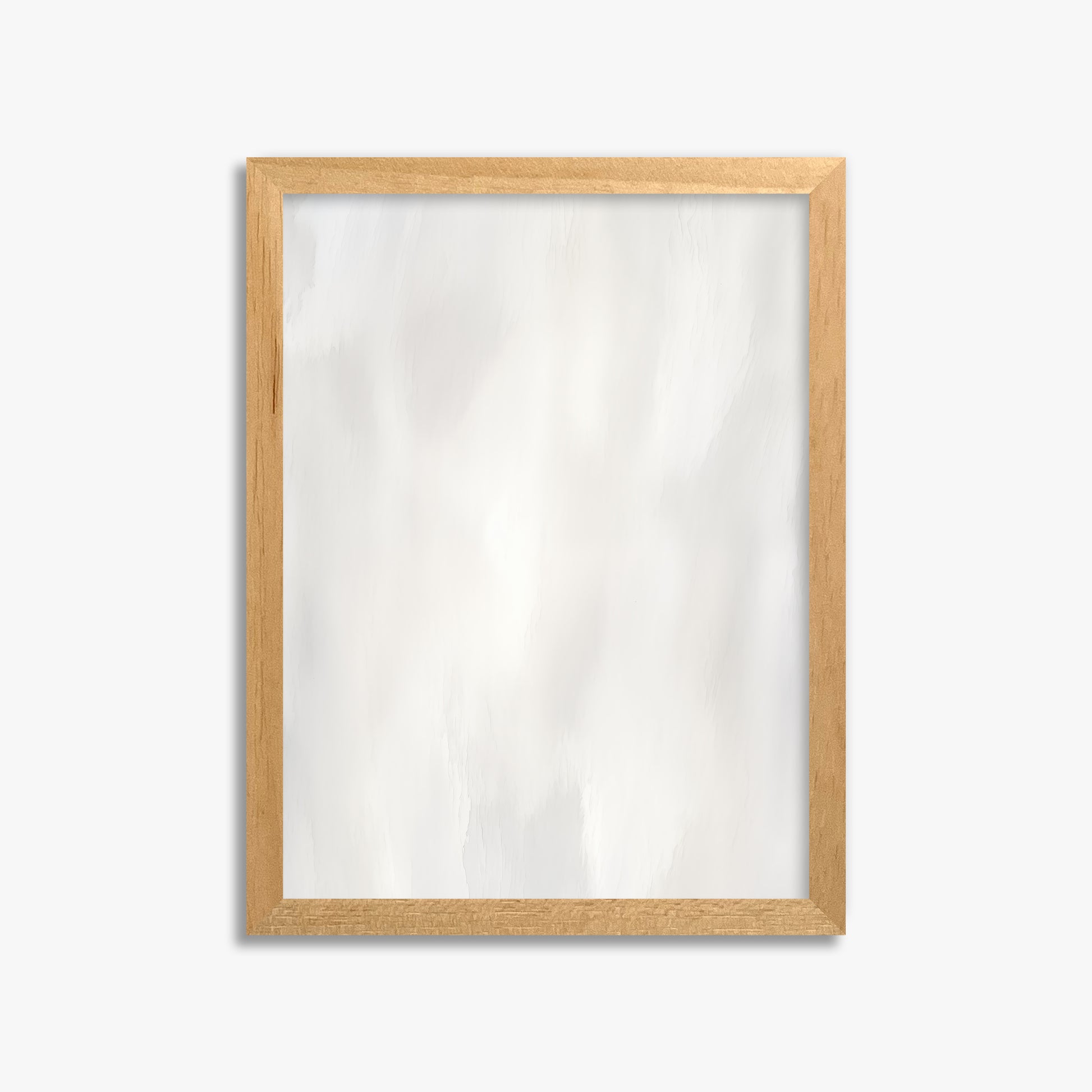 White Serenity, 30x40cm Framed Poster With Oak Frame