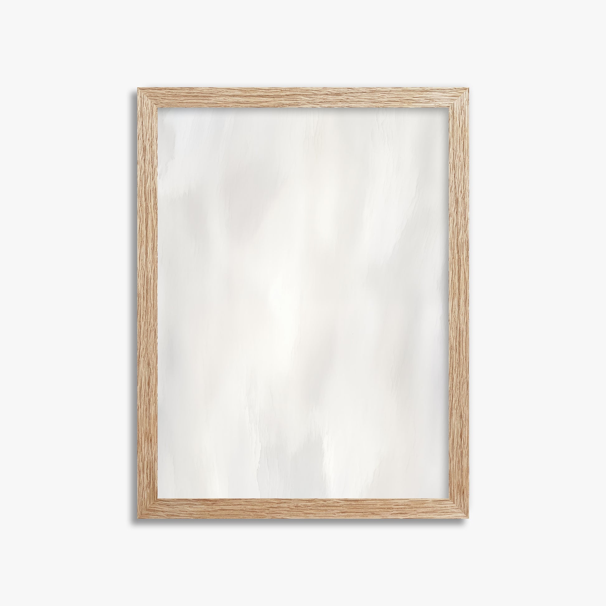 White Serenity, 30x40cm Framed Poster With Raw Oak Frame