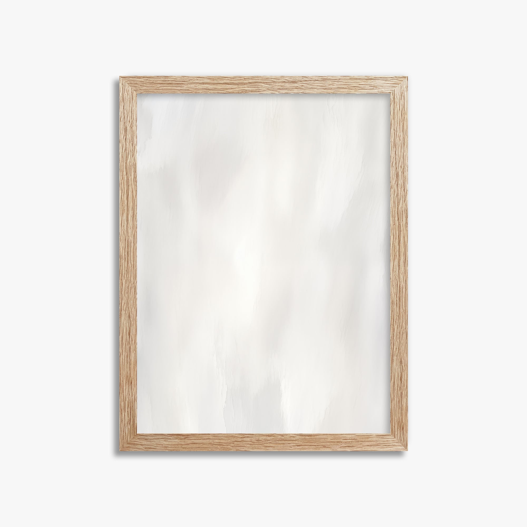 White Serenity, 30x40cm Framed Poster With Raw Oak Frame