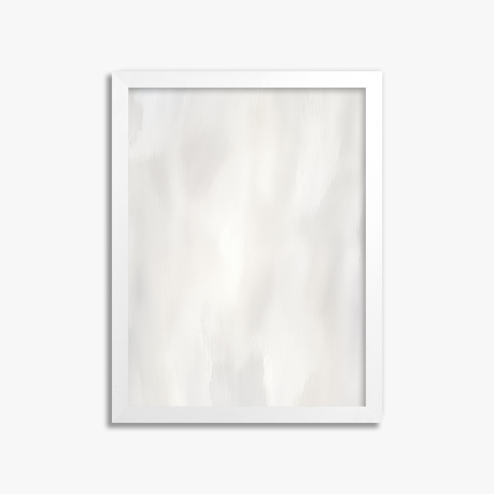 White Serenity, 30x40cm Framed Poster With White Frame
