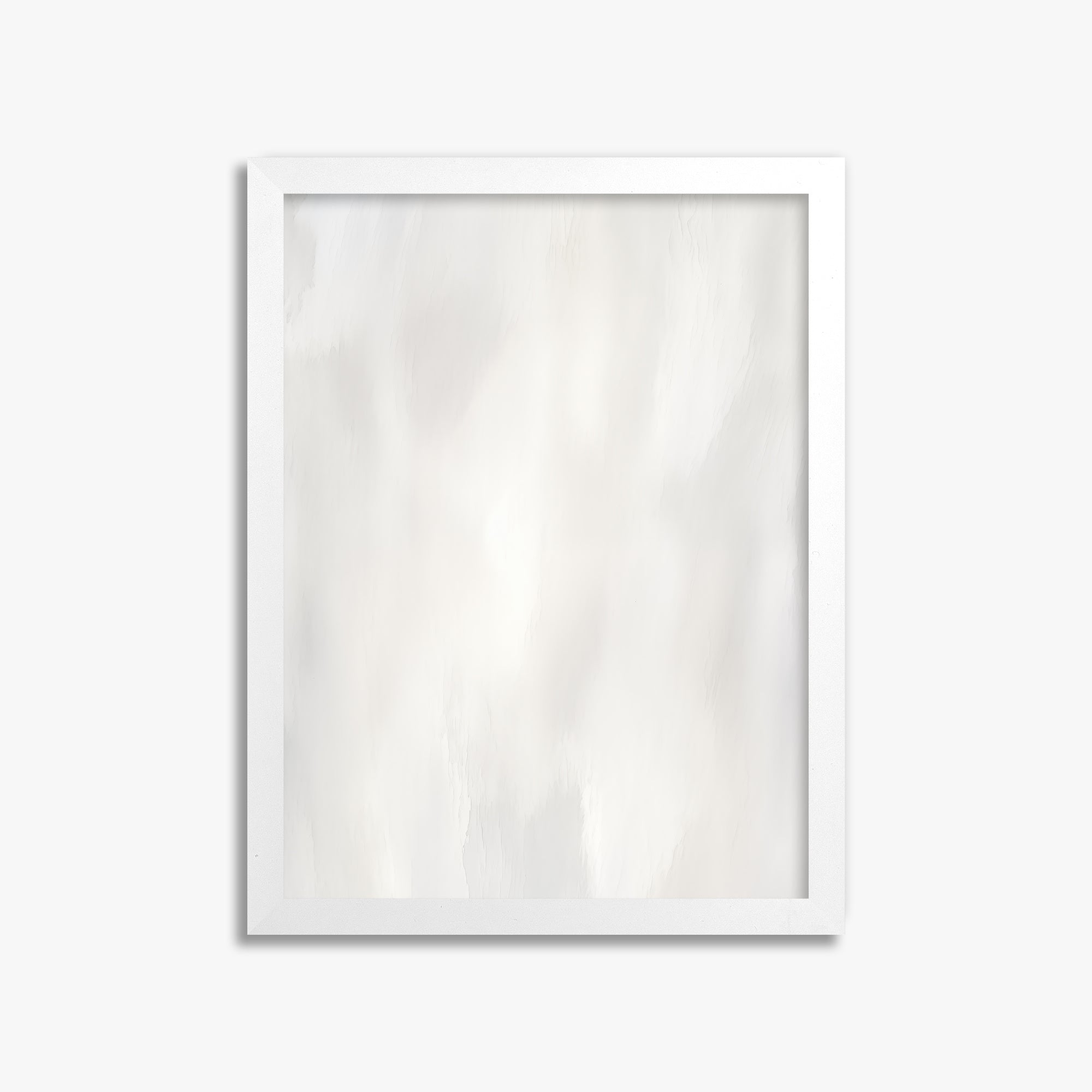 White Serenity, 30x40cm Framed Poster With White Frame