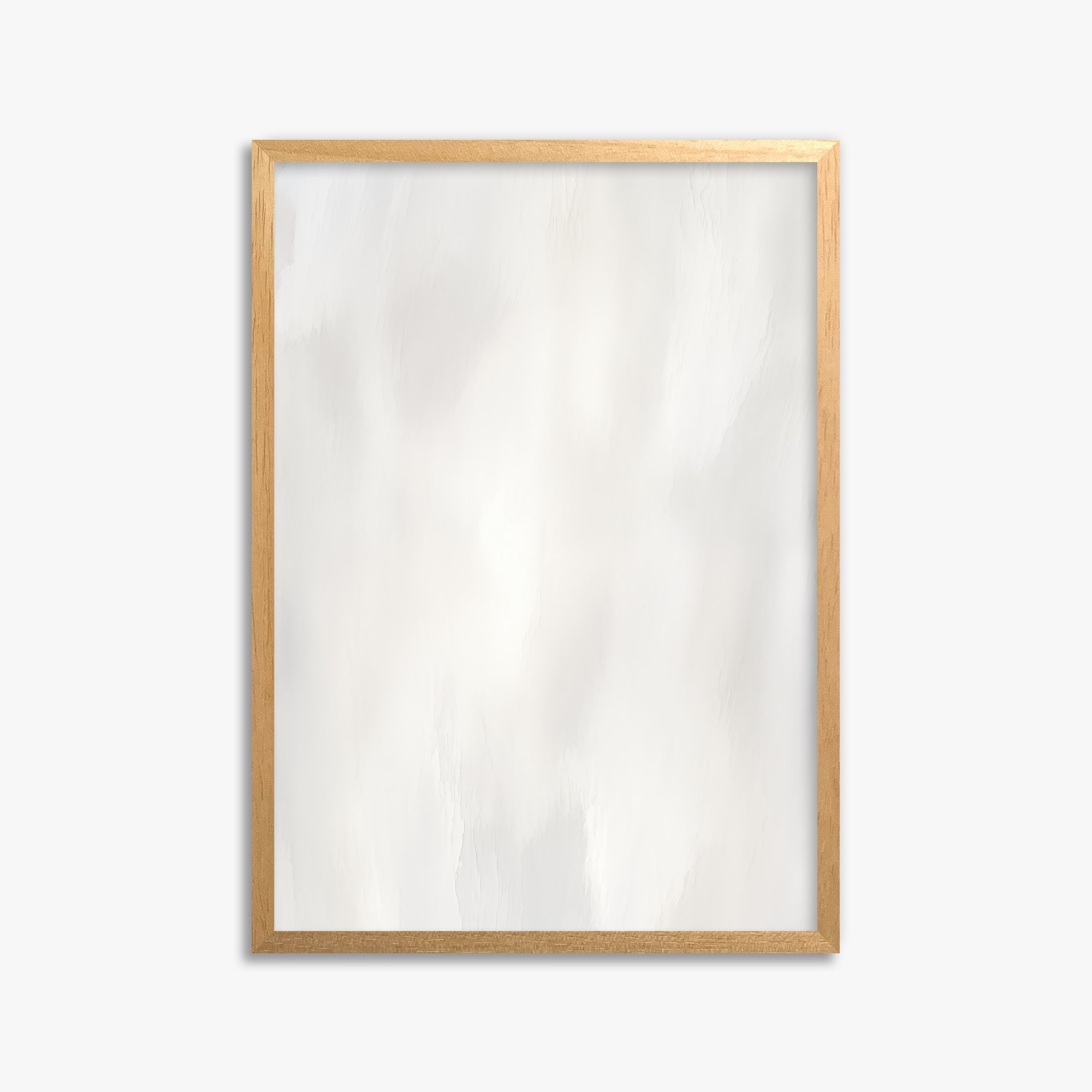 White Serenity, 50x70cm Framed Poster With Oak Frame
