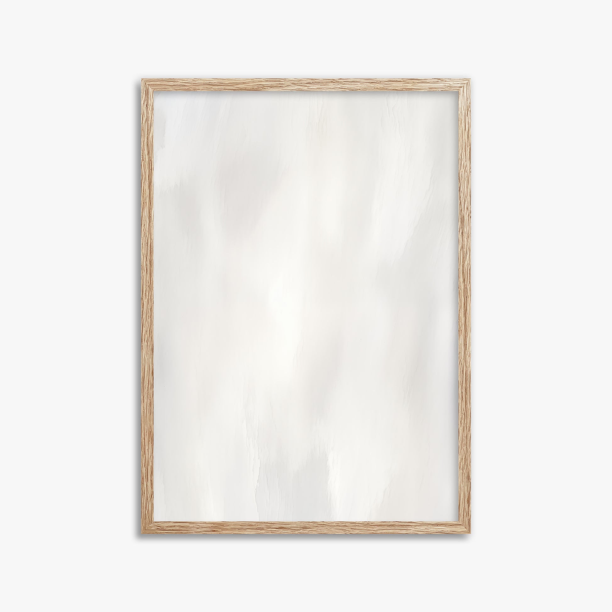 White Serenity, 50x70cm Framed Poster With Raw Oak Frame