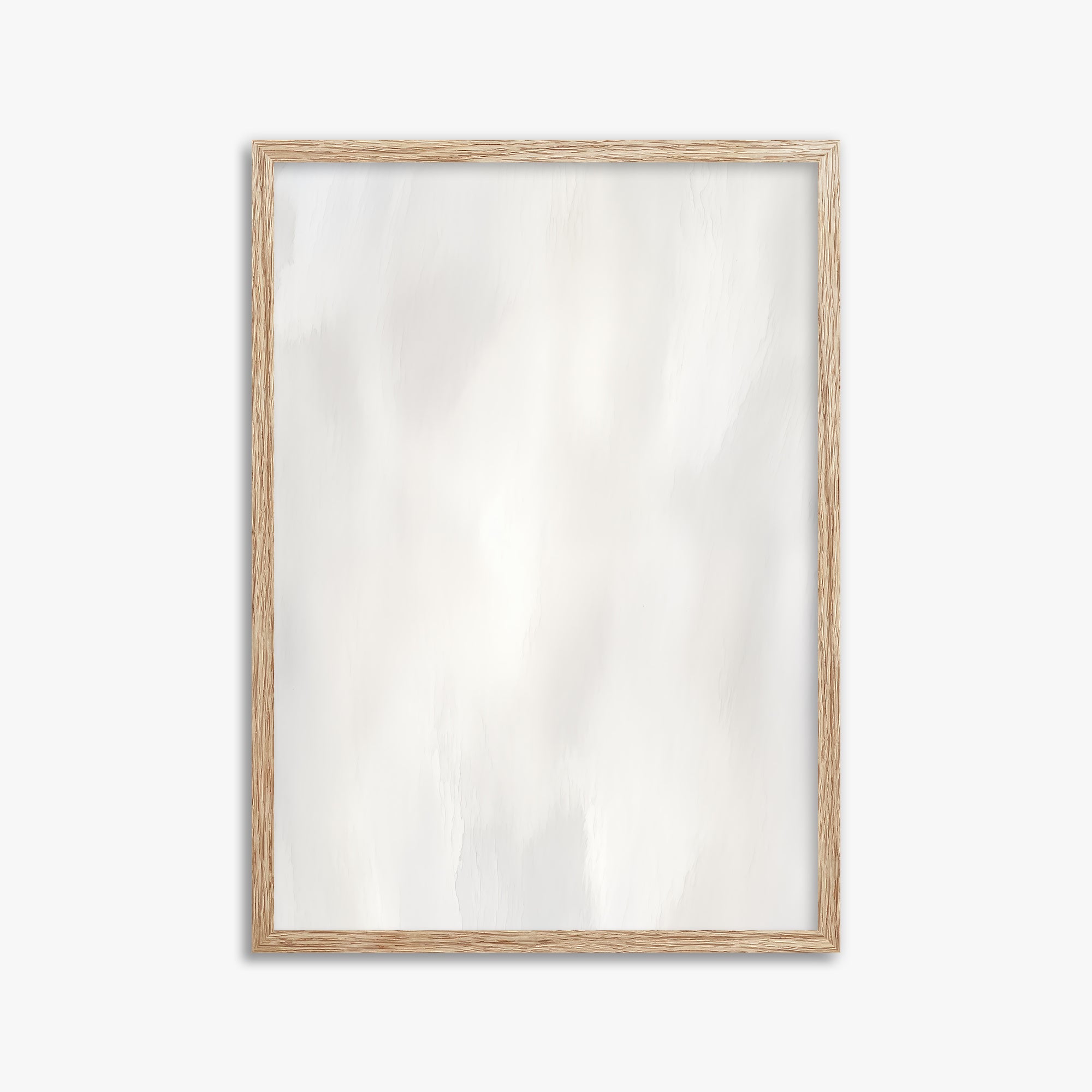White Serenity, 50x70cm Framed Poster With Raw Oak Frame