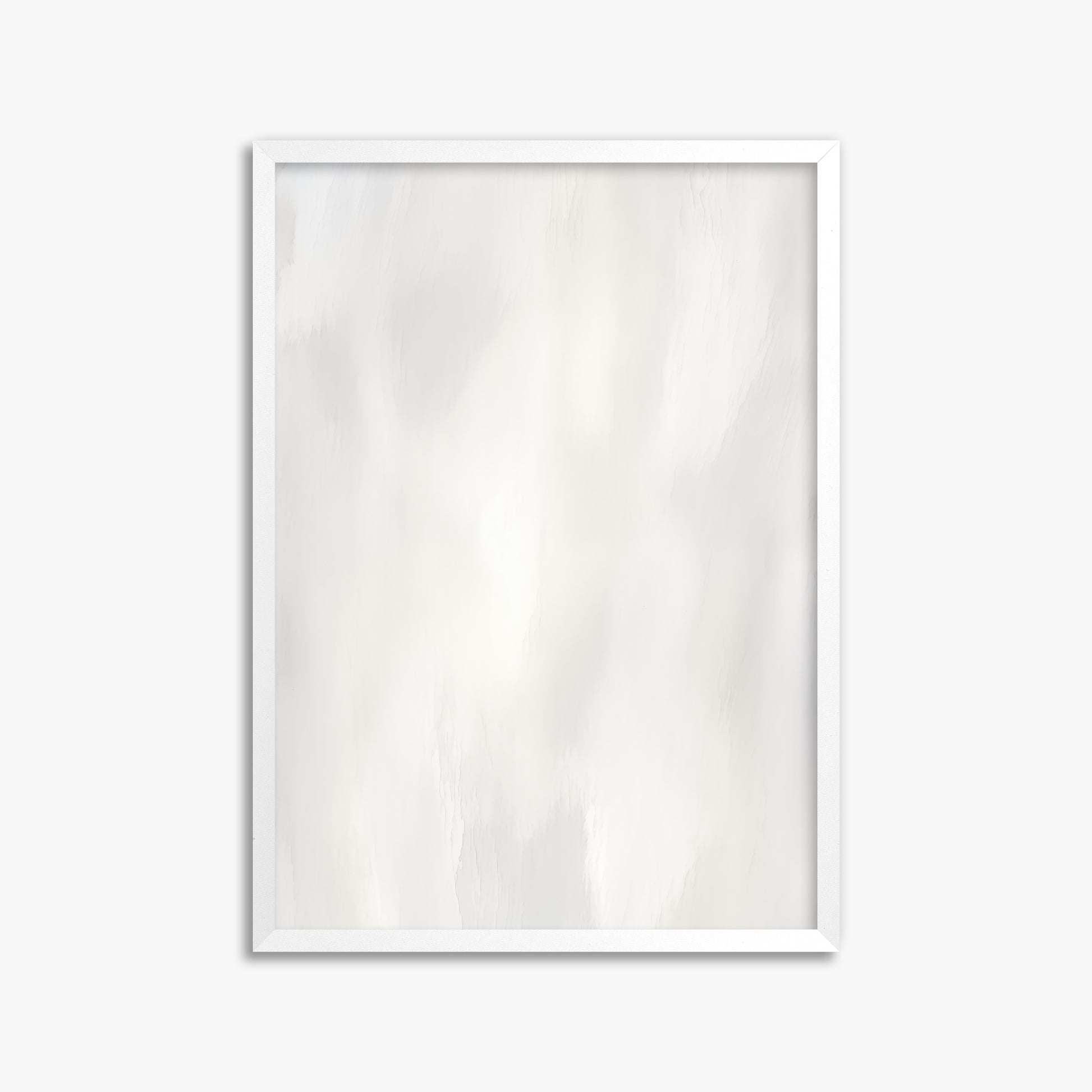 White Serenity, 50x70cm Framed Poster With White Frame