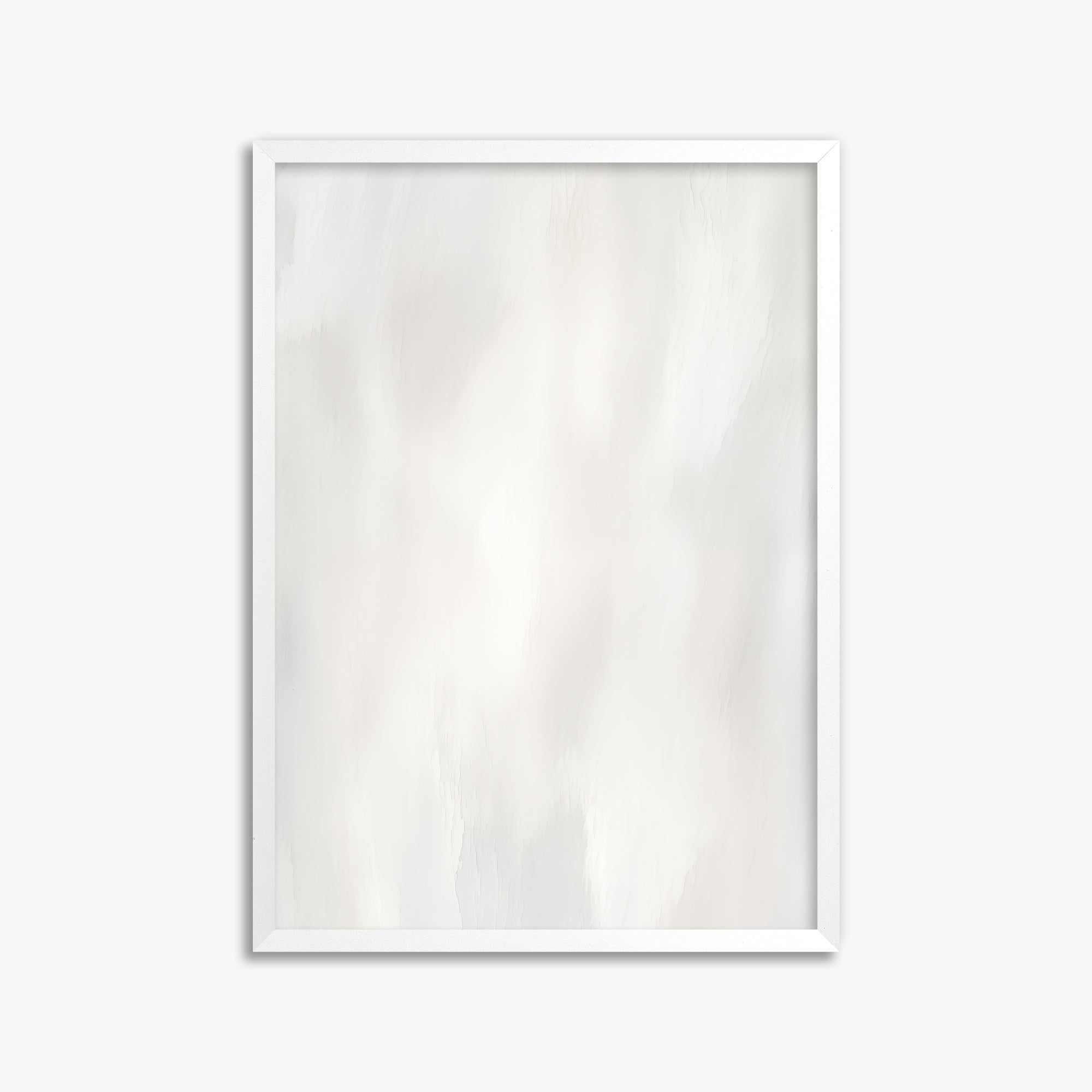 White Serenity, 50x70cm Framed Poster With White Frame
