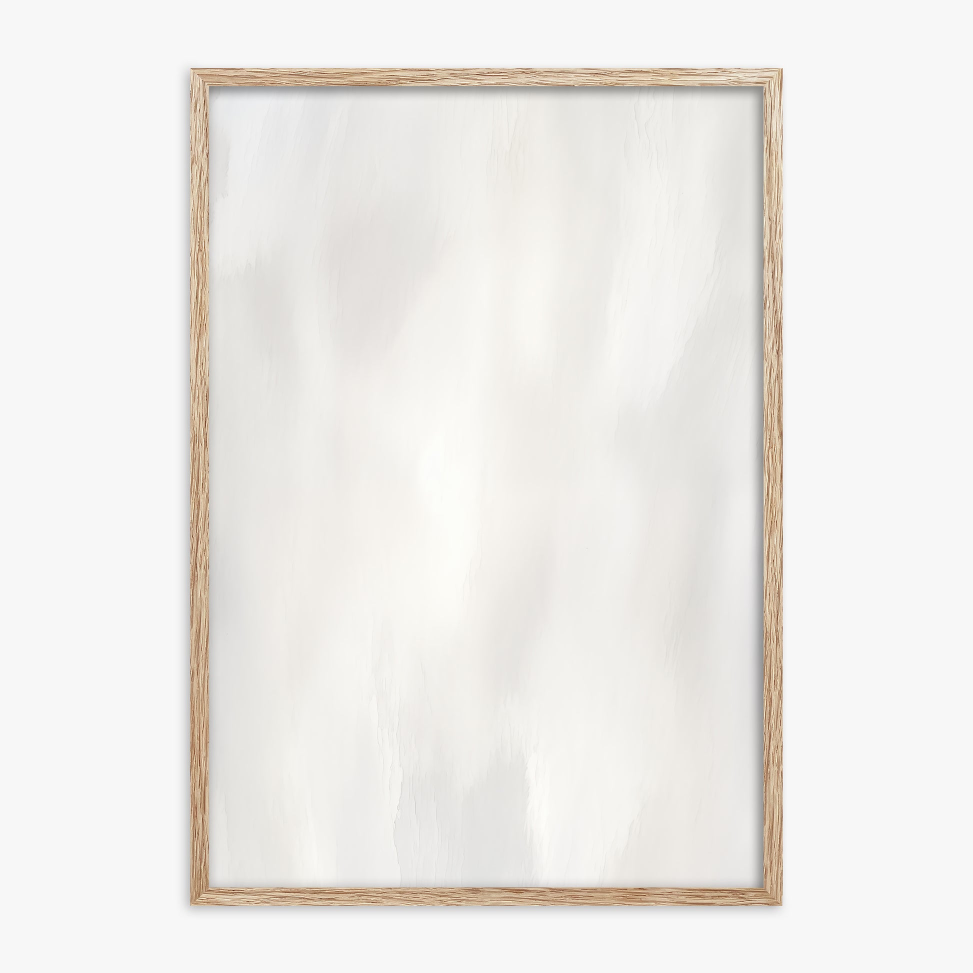 White Serenity, 70x100cm Framed Poster With Raw Oak Frame