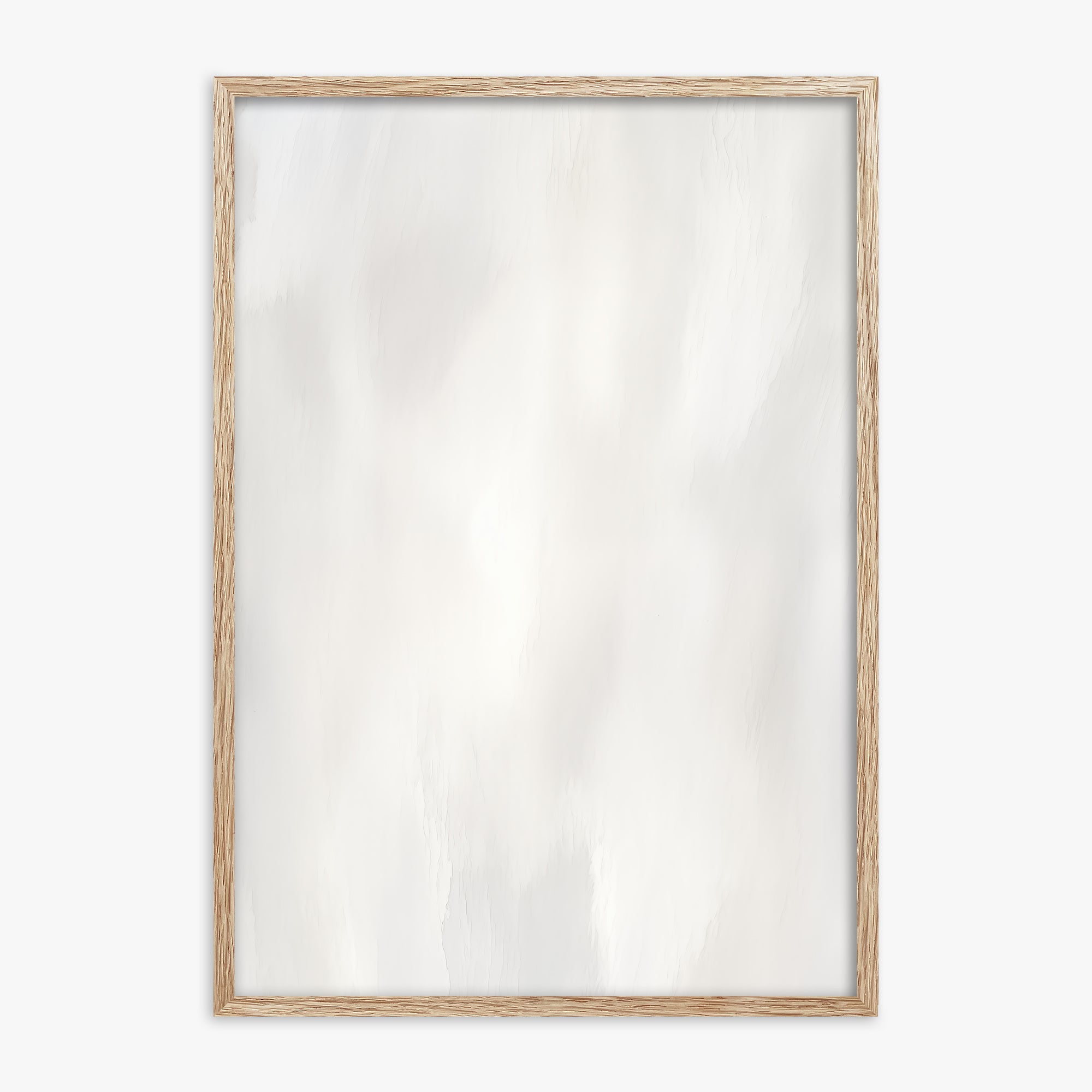 White Serenity, 70x100cm Framed Poster With Raw Oak Frame