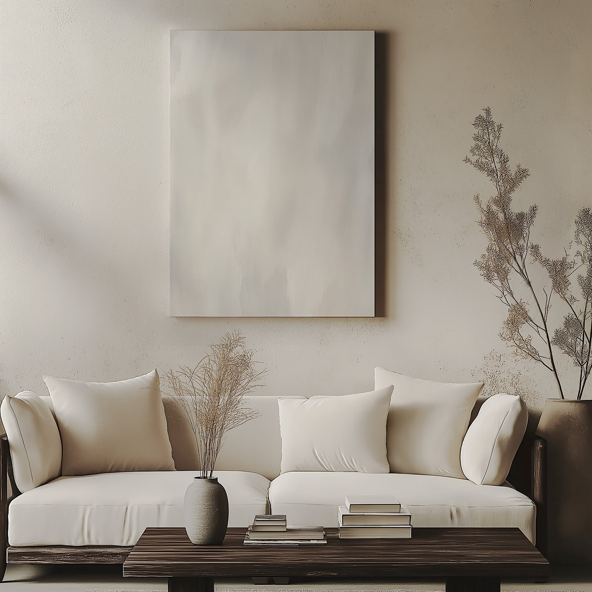 Design Concept No. 57 for White Serenity Modern Satin Canvas Poster Art